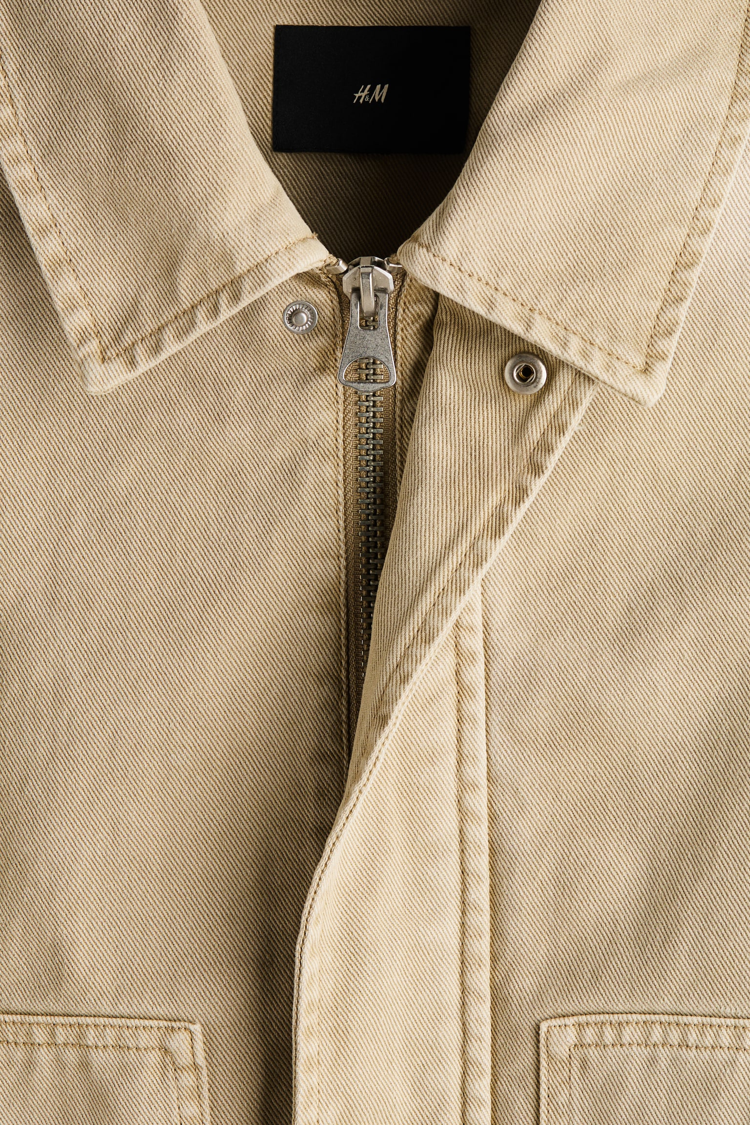 Krátká bunda workwear - Béžová/Tmavomodrá - 4