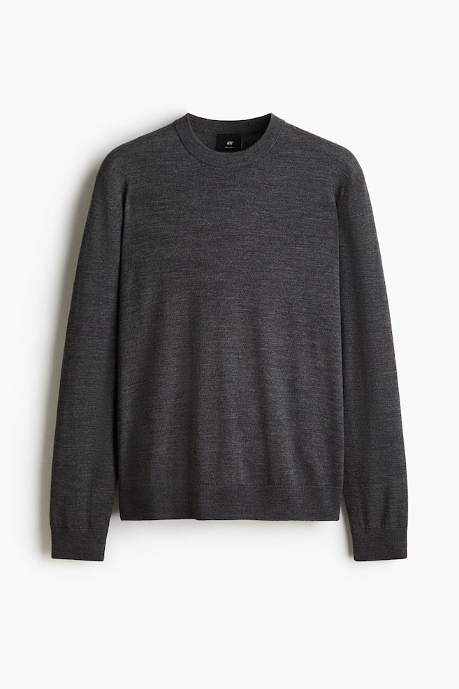 Regular-Fit Merino Wool Sweater - Dark gray/Beige/Black/Dark blue - 1