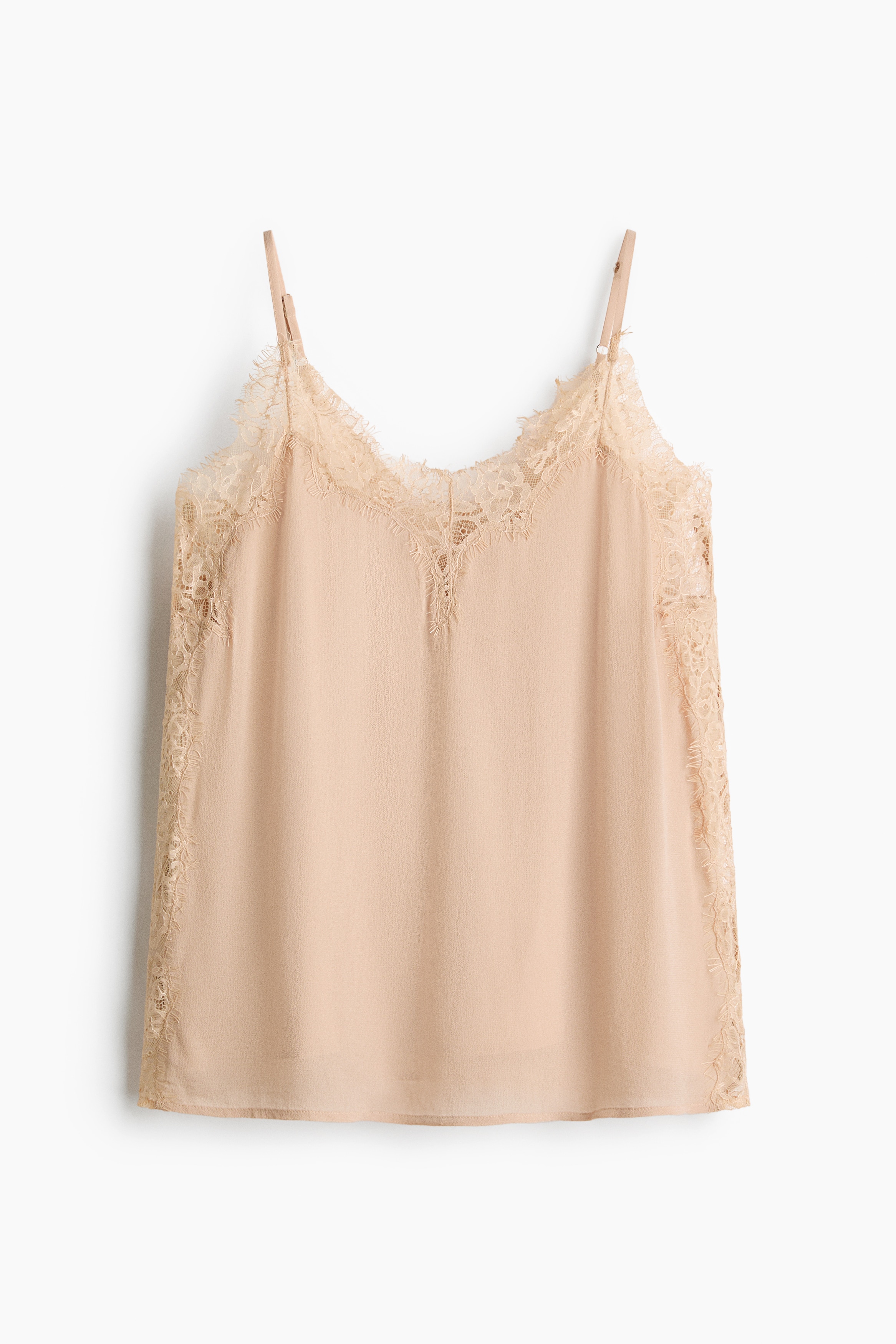 Lace-Trimmed Viscose TopModel