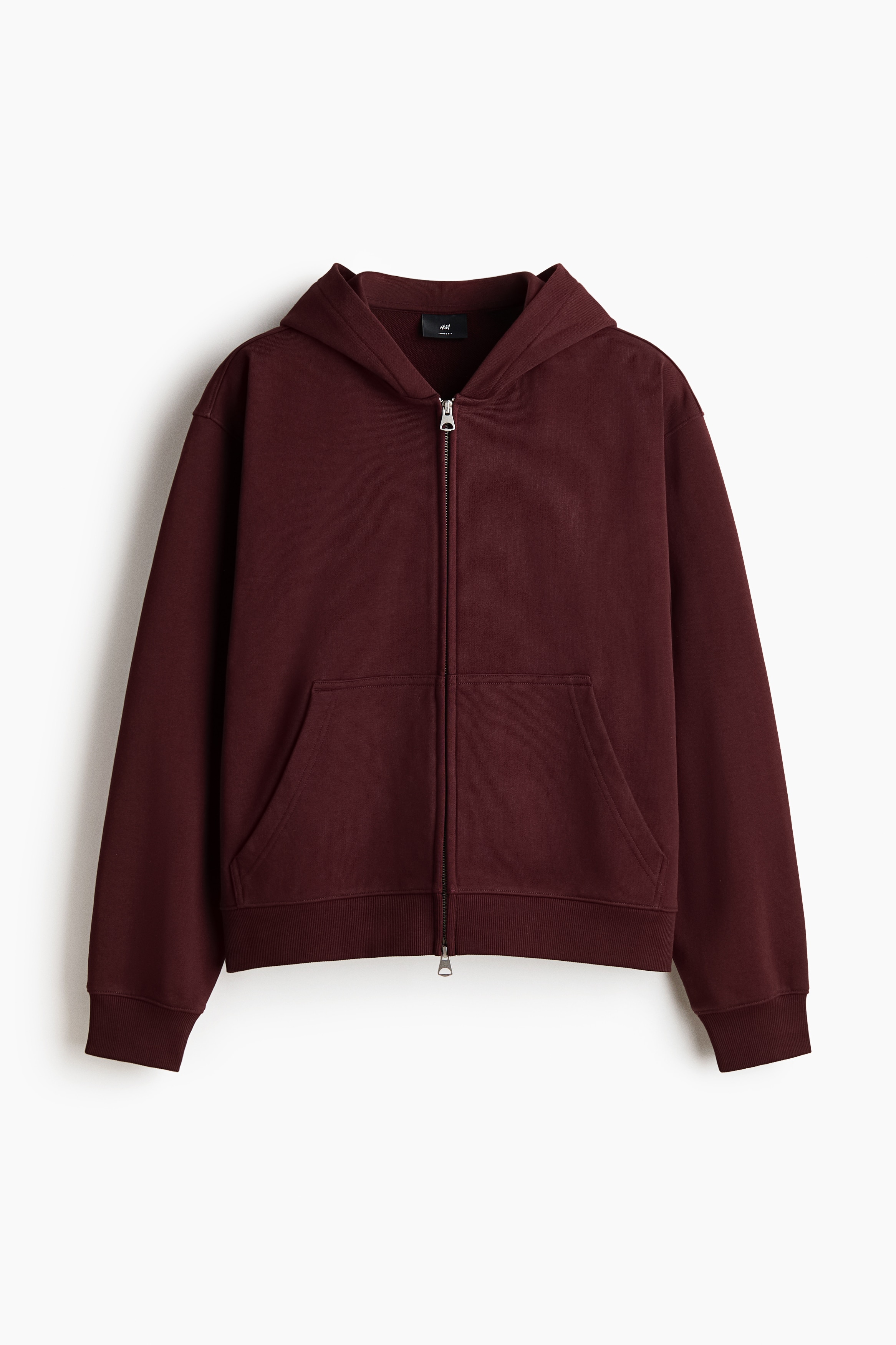 Rozpinana pudełkowa bluza z kapturem Loose Fit - Burgundowy/Niebieski/Czarny/Szary melanż/Beżowy