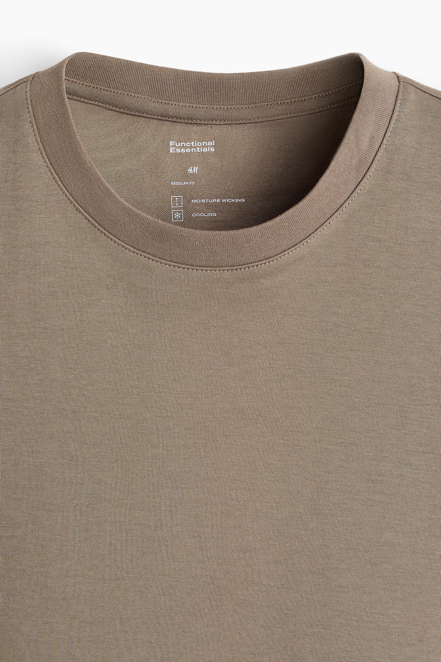Cooling Regular Fit T-Shirt-Dark beige - 7