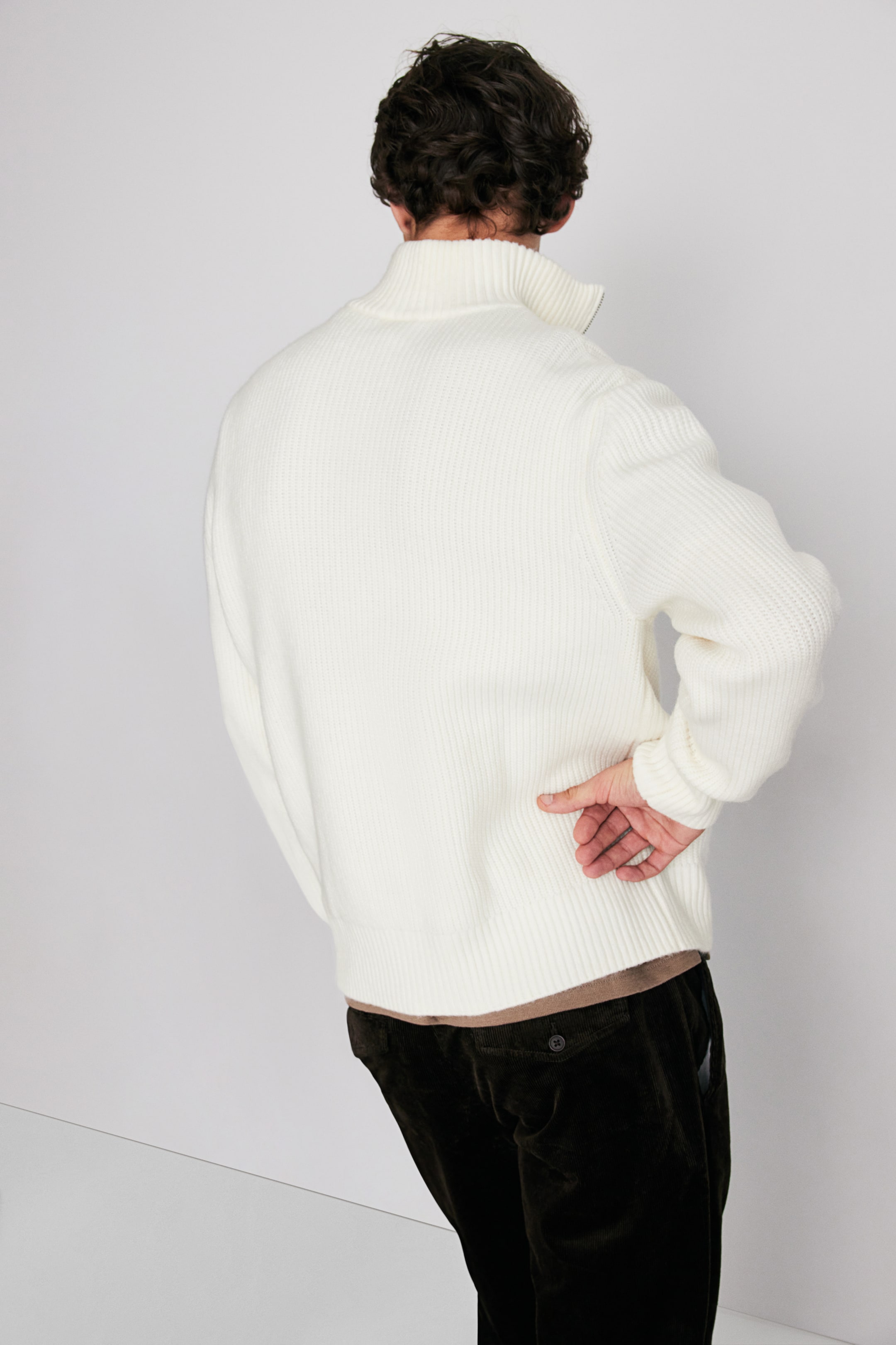 Regular Fit Zip-top jumper - White - Men | H&M GB 4