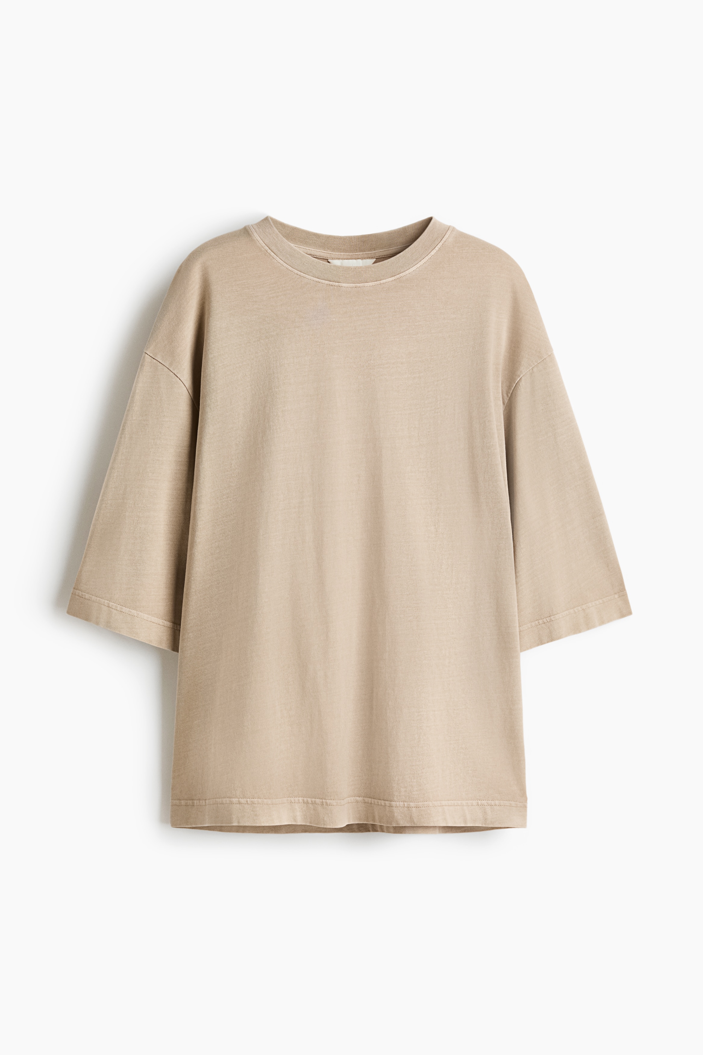 Oversized cotton T-shirt - Light beige