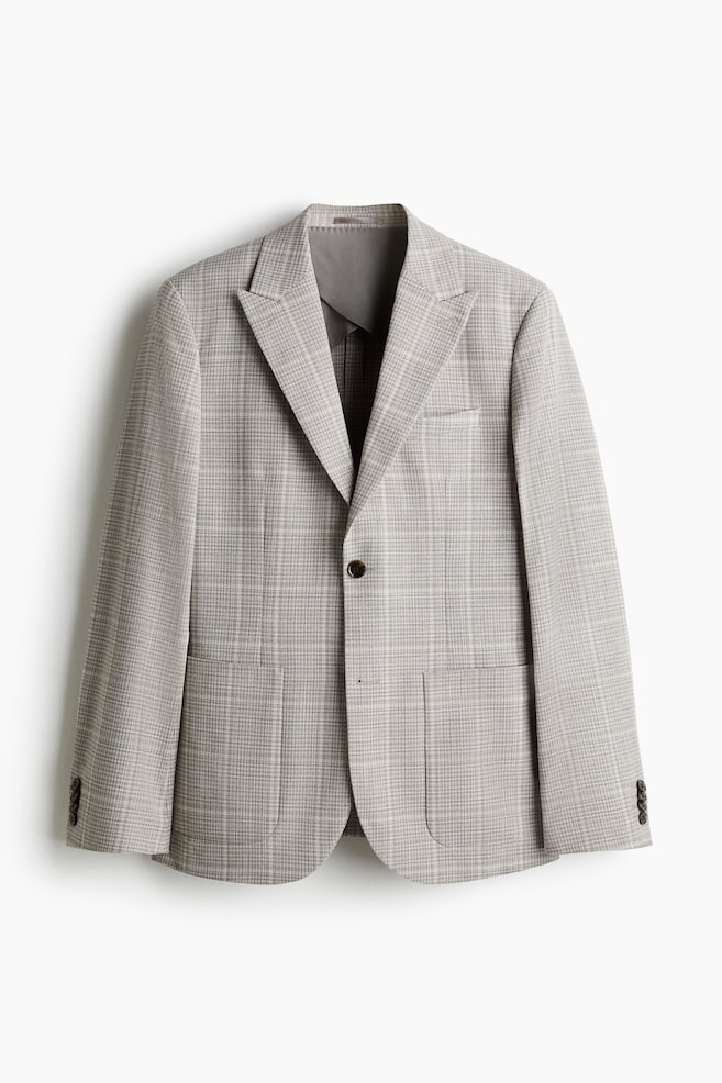 Regular-Fit Single-Breasted Jacket - Beige/checked - 1