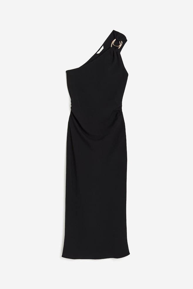 One-shoulder Dress - Black - 2