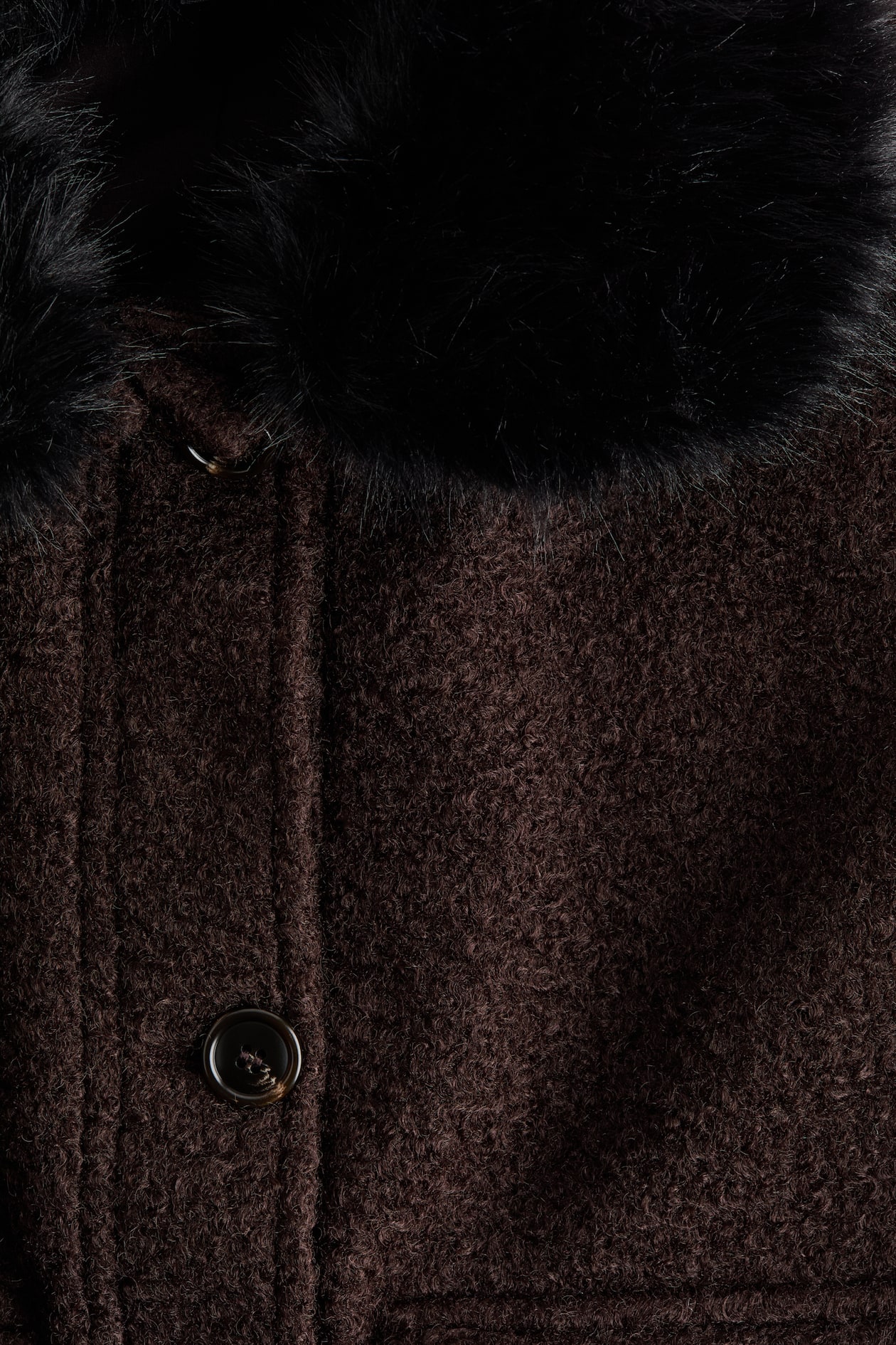 Twill Jacket with Fluffy Collar - image 5