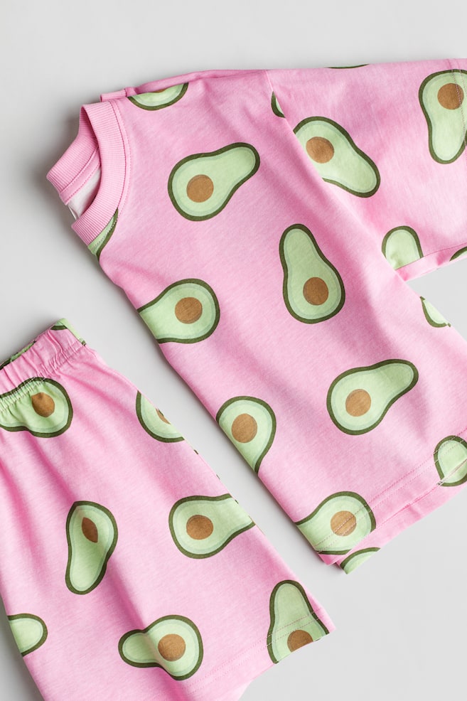 Cotton jersey pyjamas - Pink/Avocados - 2