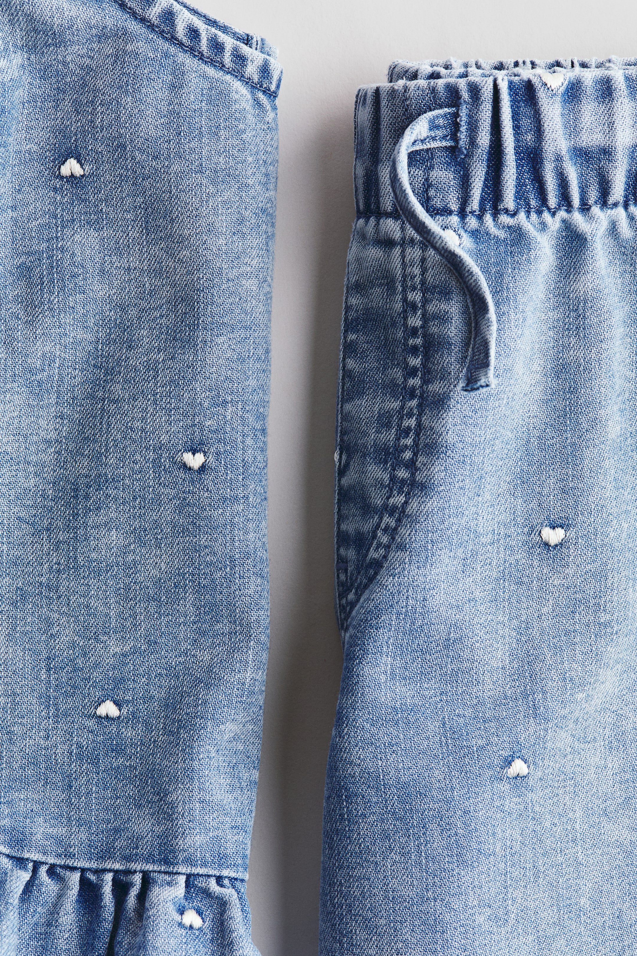 2-Piece Top and Pants Denim Set