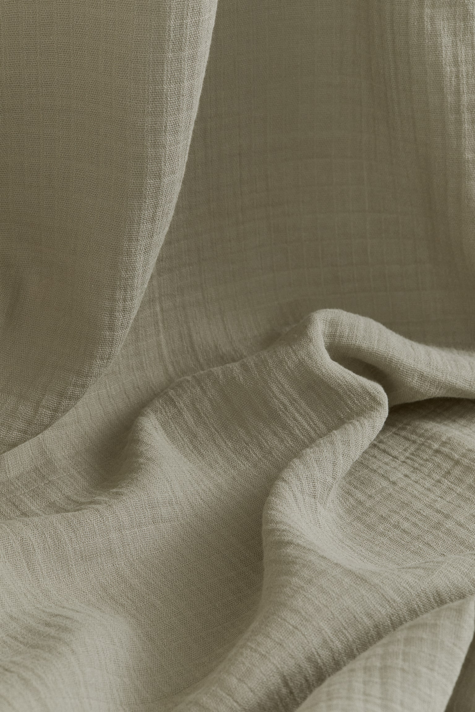 2pack Muslin Curtain Panels Khaki green Home All H&M US