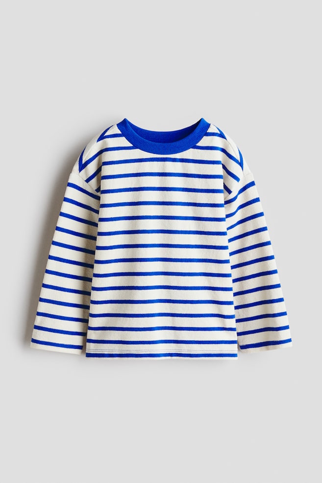 Playera de manga larga - Blanco/Franjas azules - 1