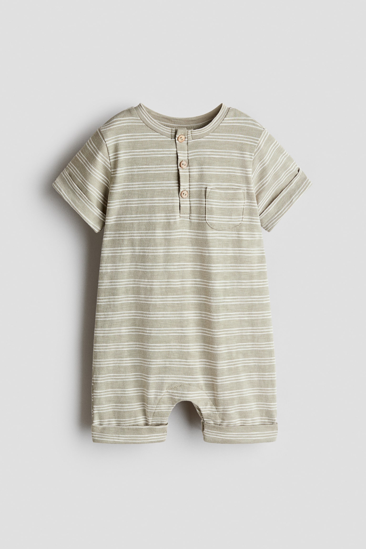 Pamuklu ve Baskılı Tulum - Açık haki/Çizgili/Beyaz/Deniz yaşamı