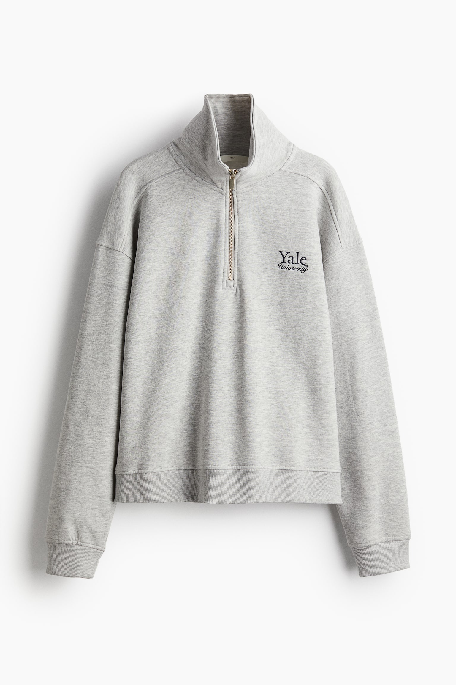 Zip-top sweatshirt - Light grey marl/Yale - 2