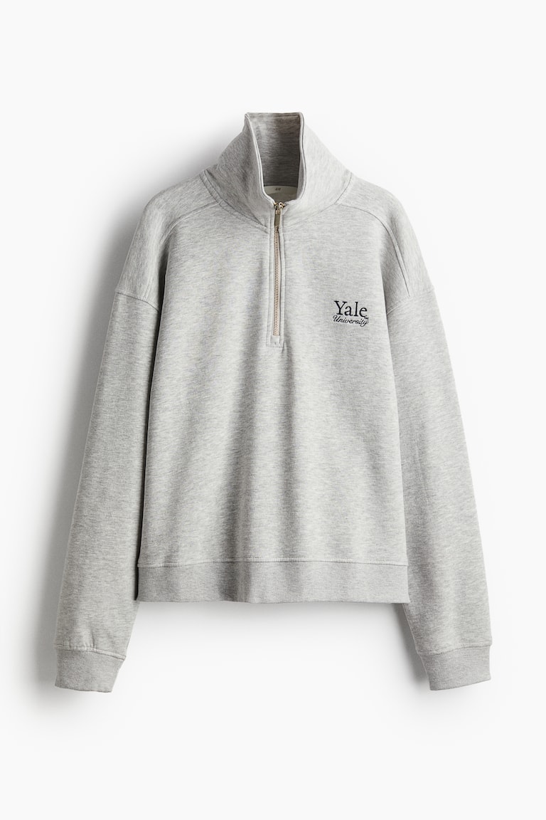 Yale University Sudadera Gris Sudadera Con Zíper Superior Gris