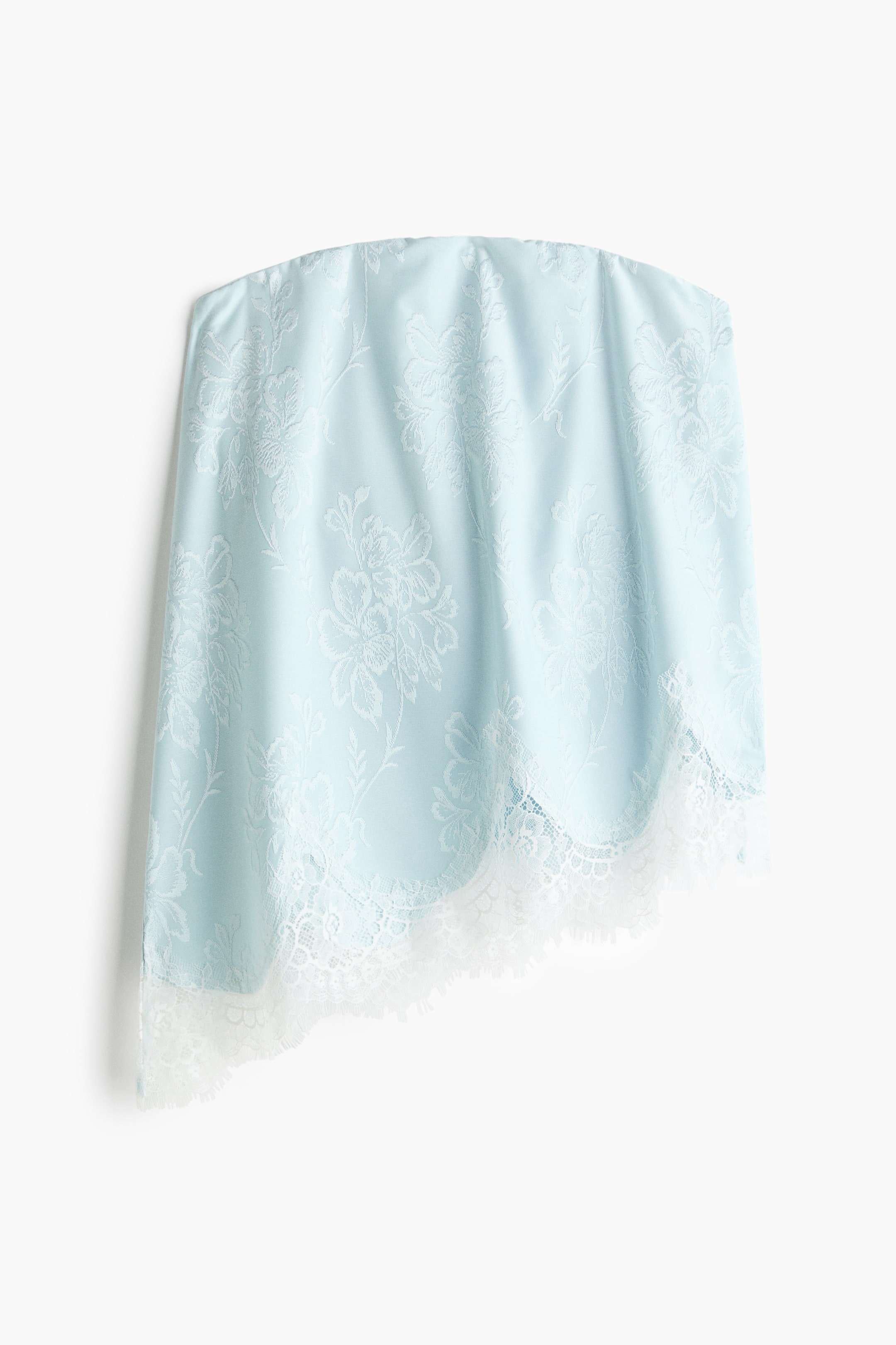 Asymmetric Jacquard-Jersey Bandeau Top