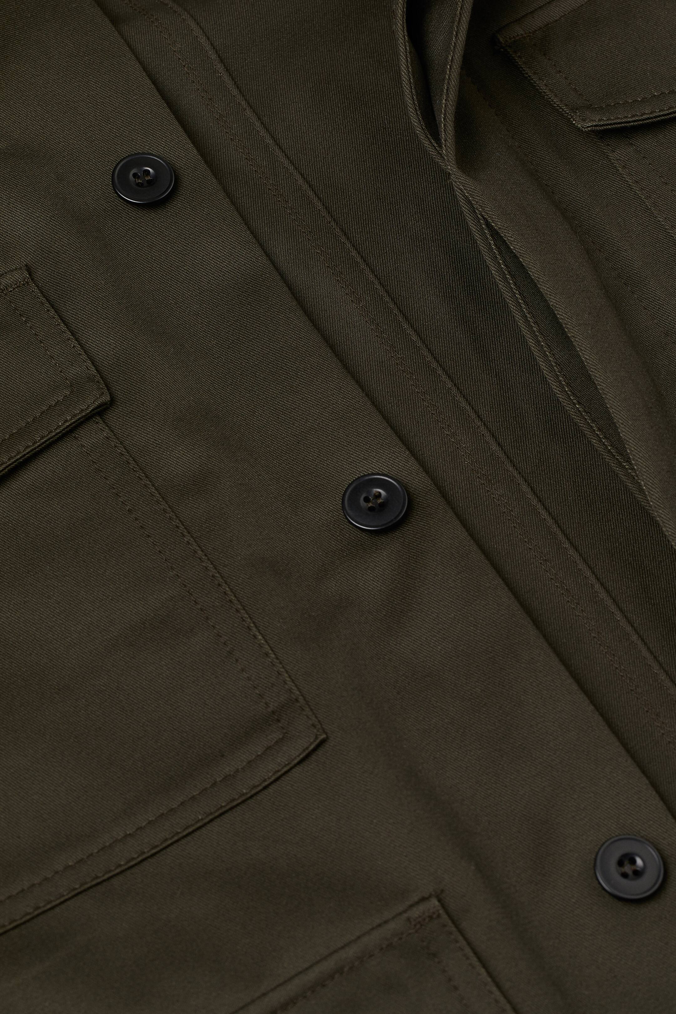 Water-repellent cargo jacket - Long sleeve - Dark khaki green - Men | H ...