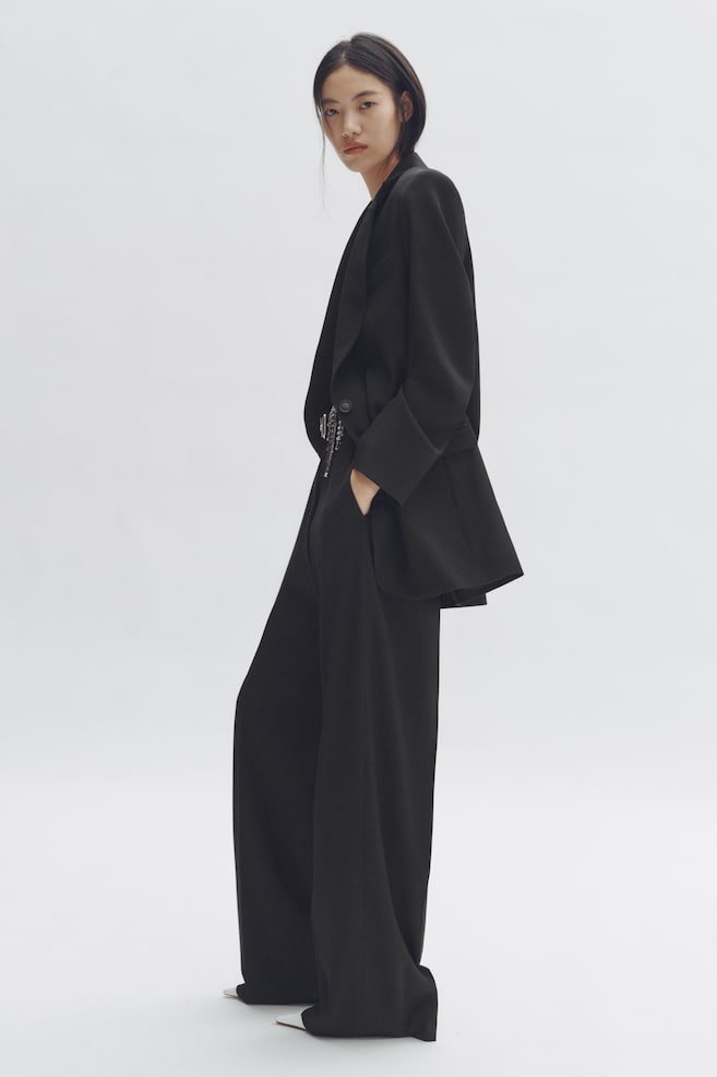 Blazer de botonadura sencilla en lana - Negro - 2