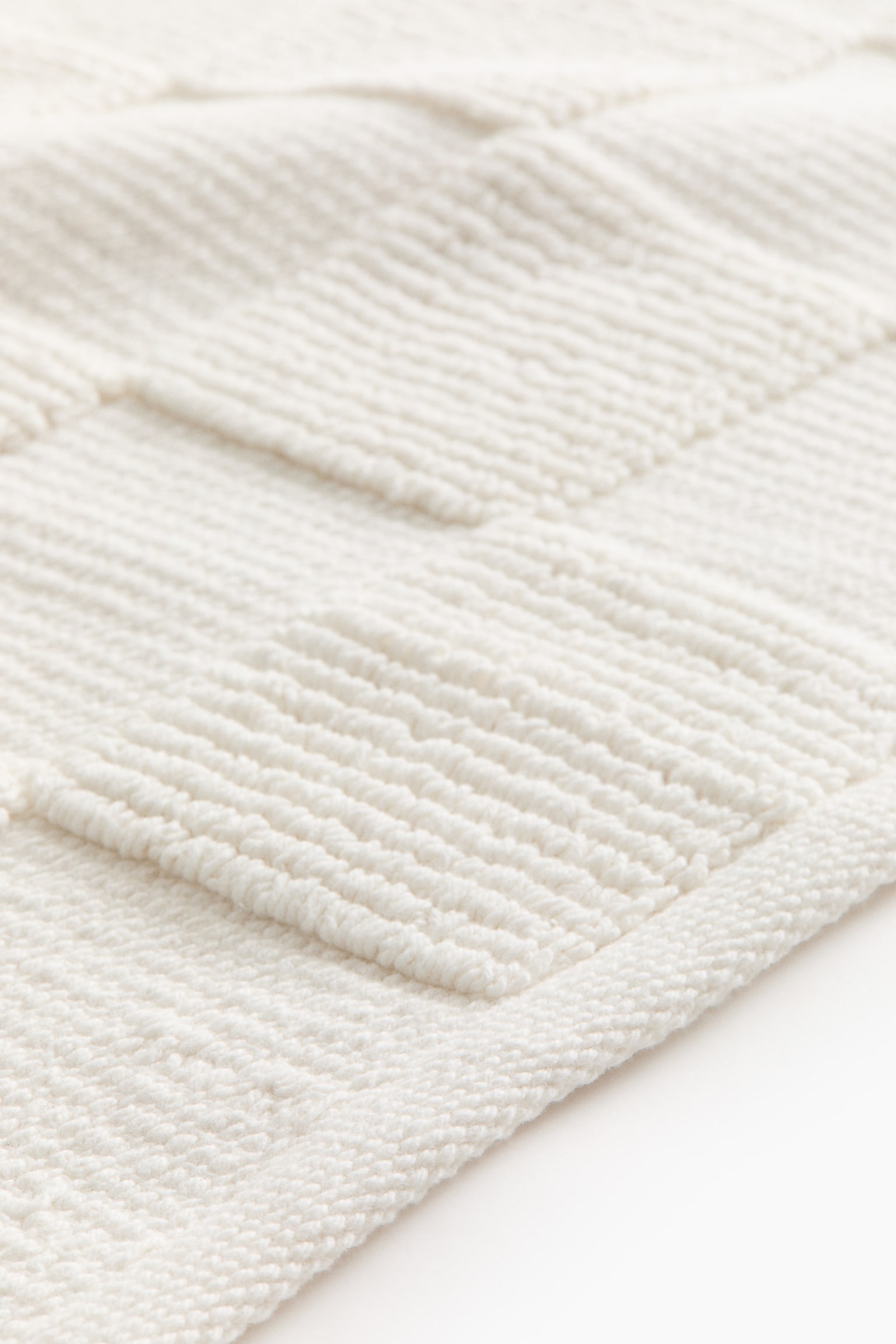 Checked bath mat - White/Light beige - 3