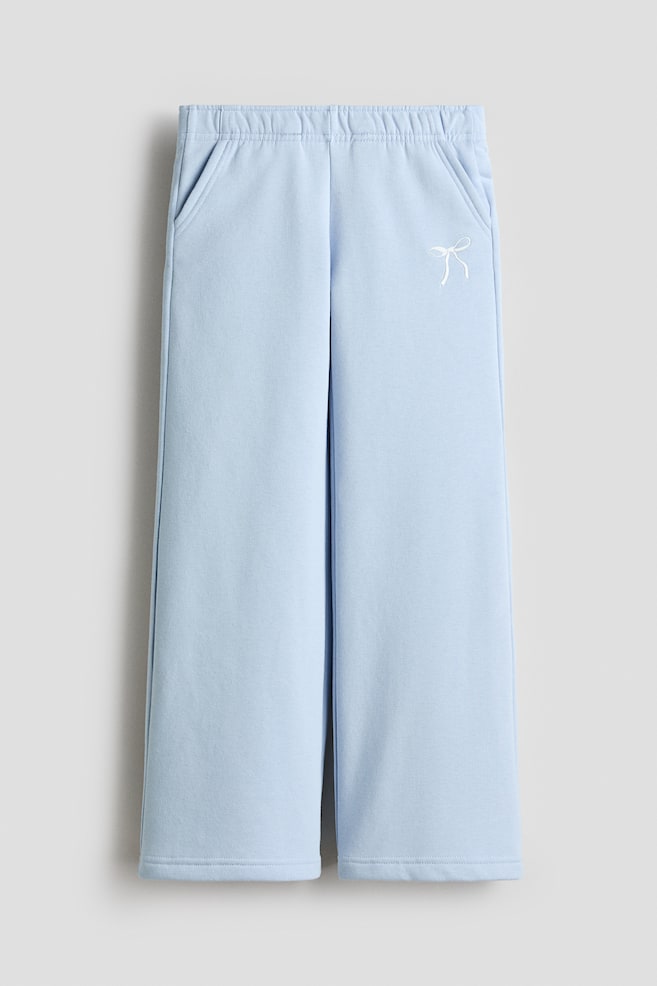 Joggers retos em tecido moletão - Azul claro/Laço - 1