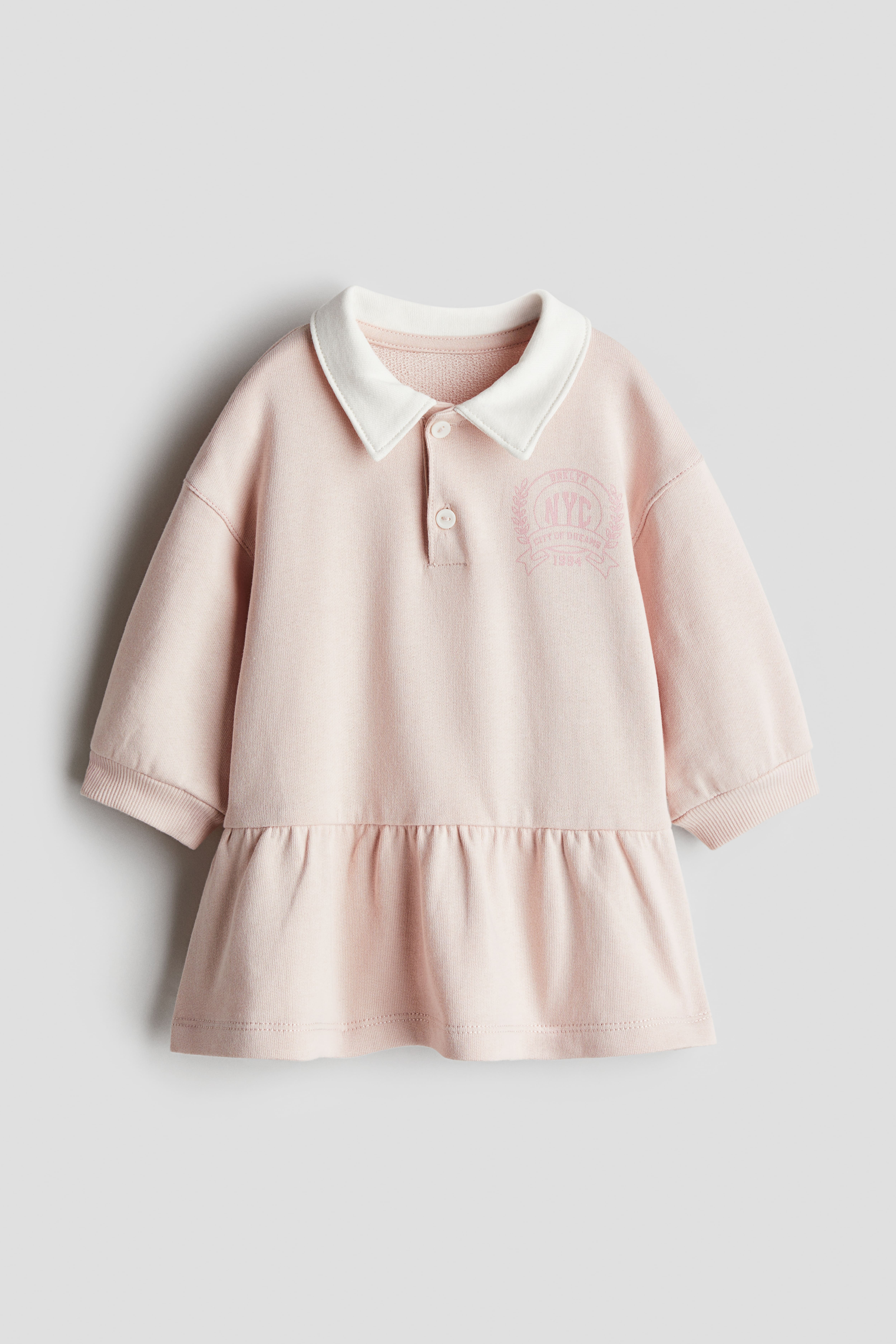 Polo Dress - Long sleeve - Knee-length - Light pink/NYC - Kids | H&M US