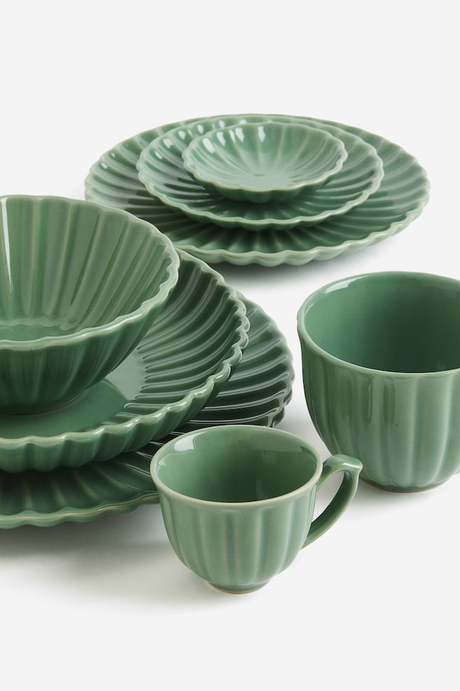 Porcelain cup - Green /Light beige - 3