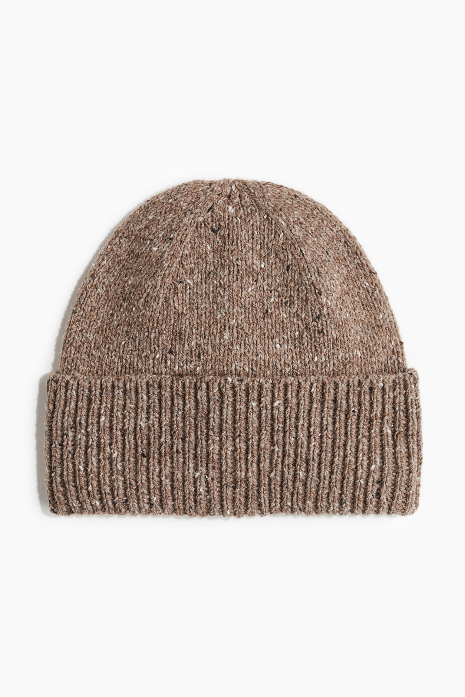 Knitted beanie - Dark beige marl/Cream/Beige - 1