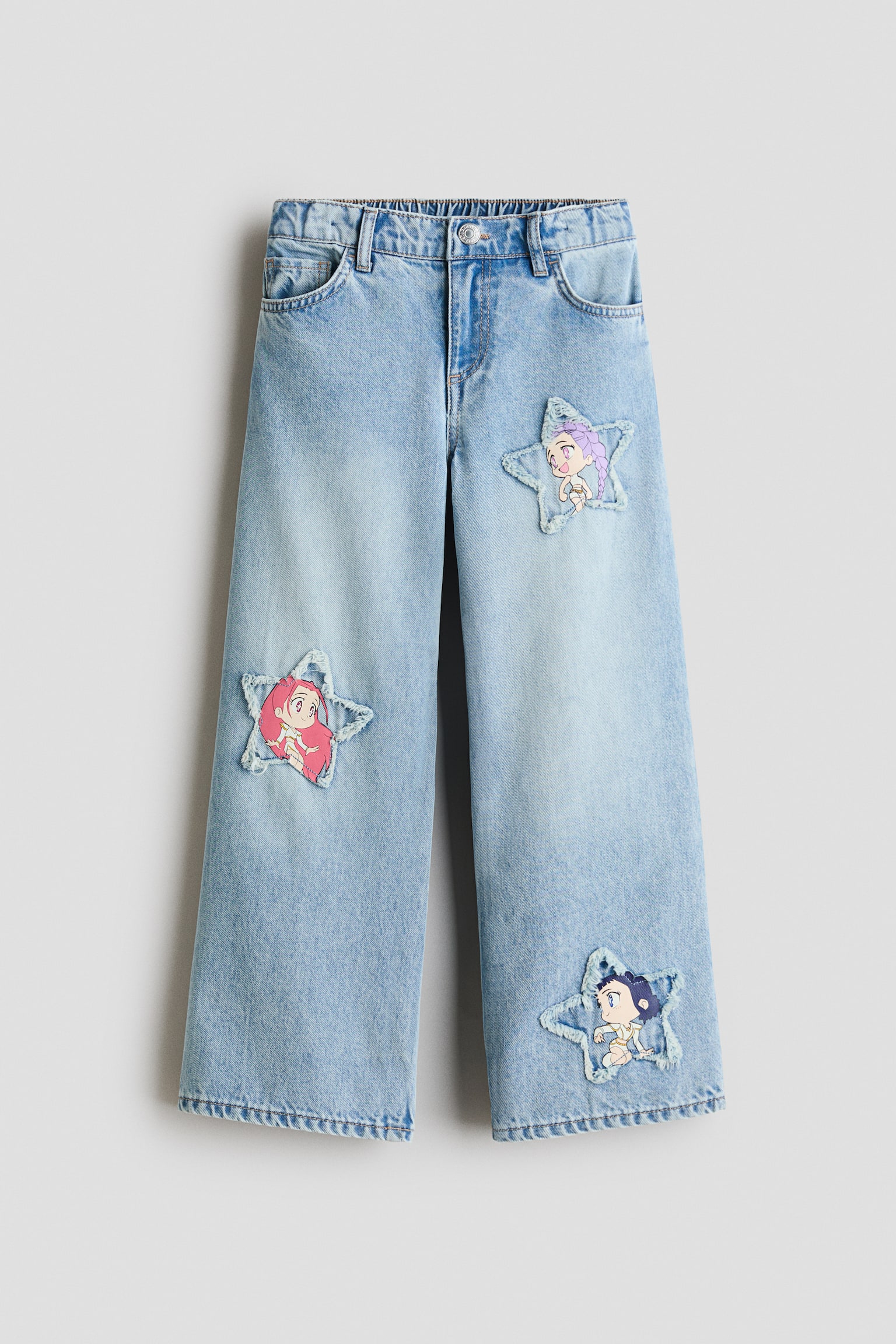 Printed Wide Leg Jeans