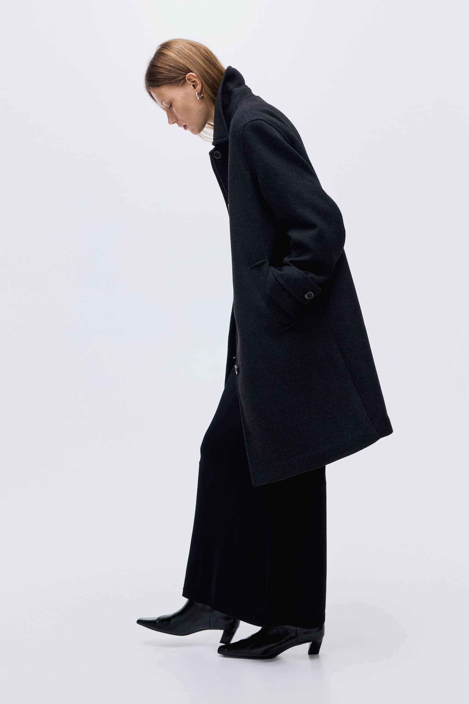 Car coat - שחור מלאנז'/אפור-חום כהה/חום כהה - 4