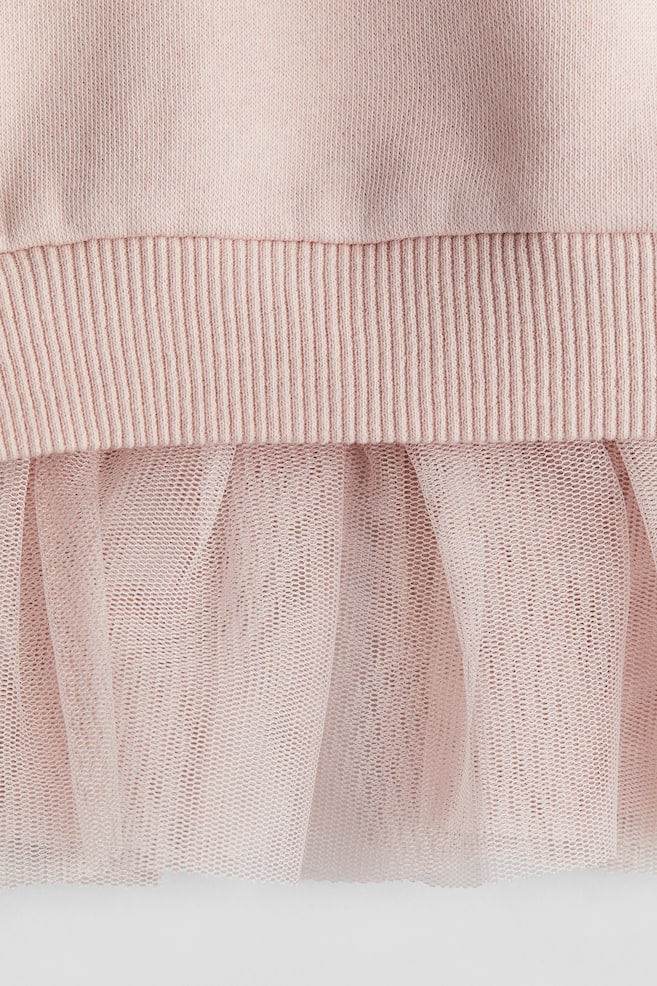 Vestido sweatshirt com saia de tule - Rosa seco claro/Laço - CRIANÇA ...