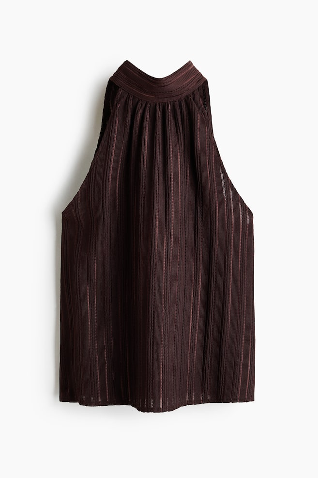 Textured Jersey Top - Dark brown/Black/Cream - 1