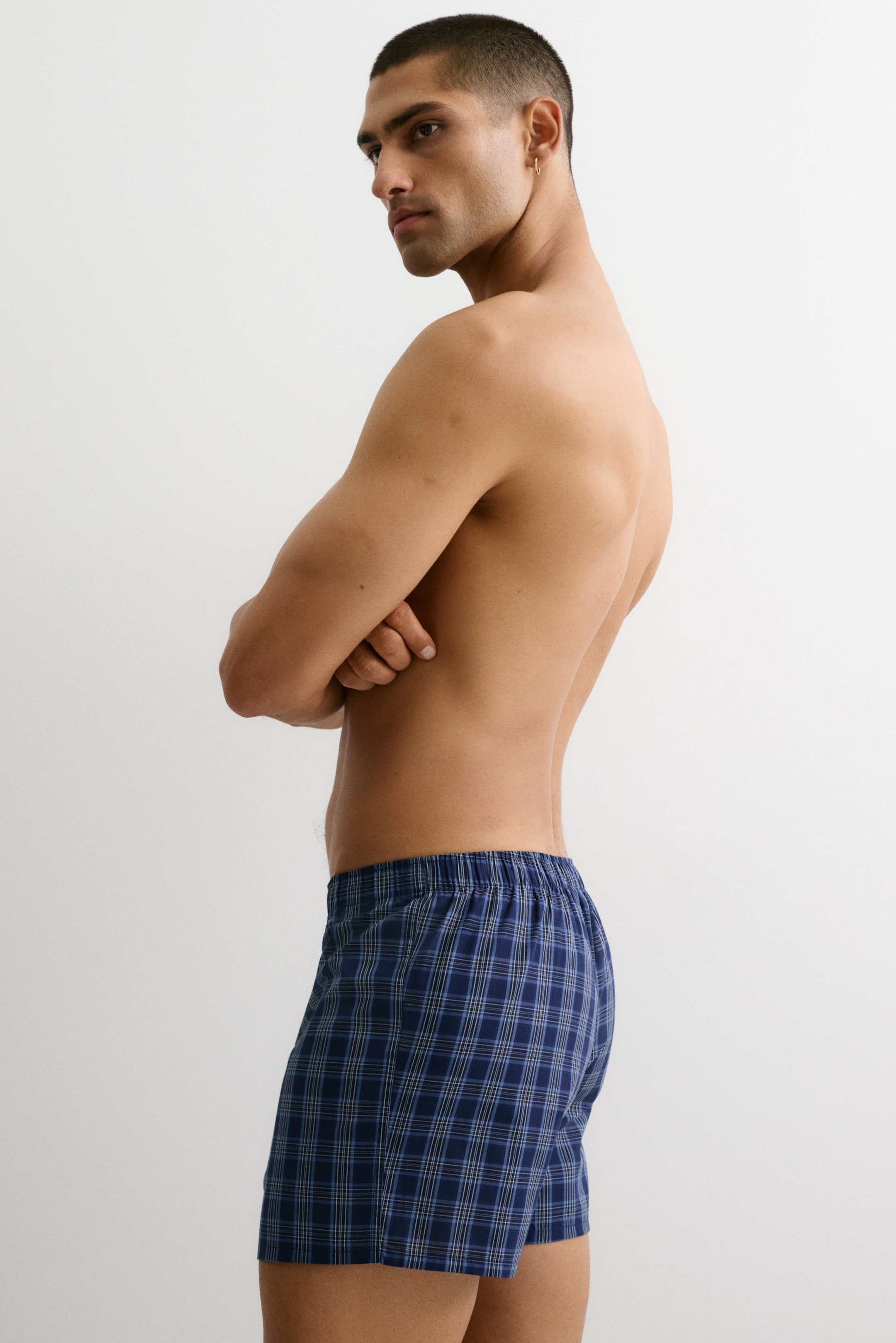 Agrandir l'image: Lot de 4 caleçons tissés - Bleu foncé/carreaux - HOMME | H&M FR 3