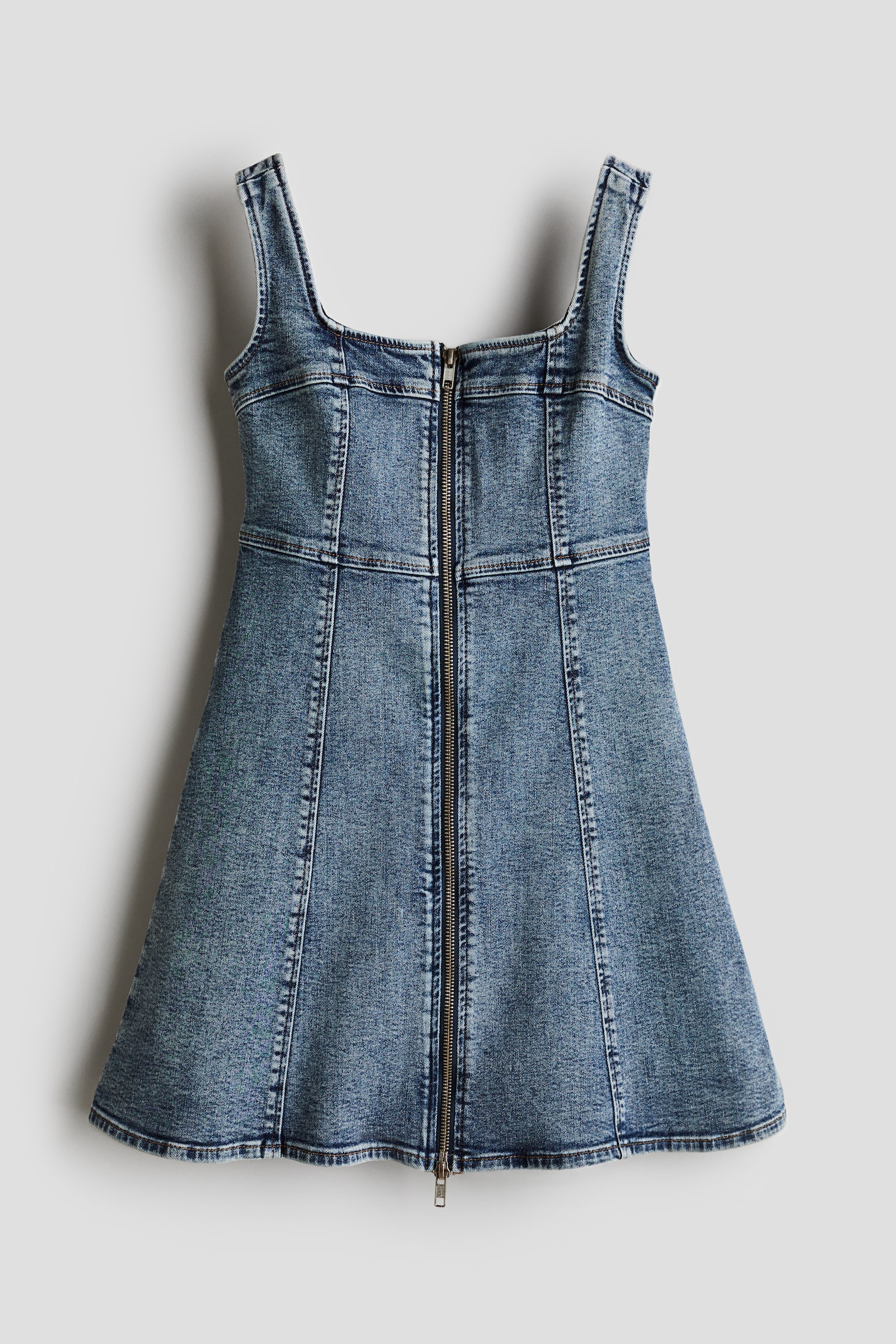 Robe zippée en denim - Bleu denim - 1