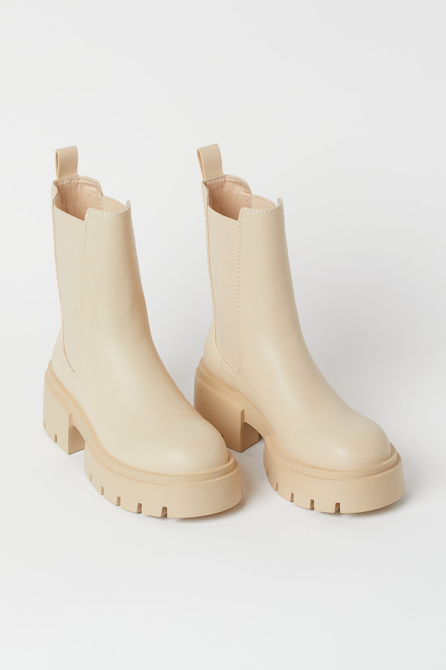 Platform Chelsea boots - Light beige - 3