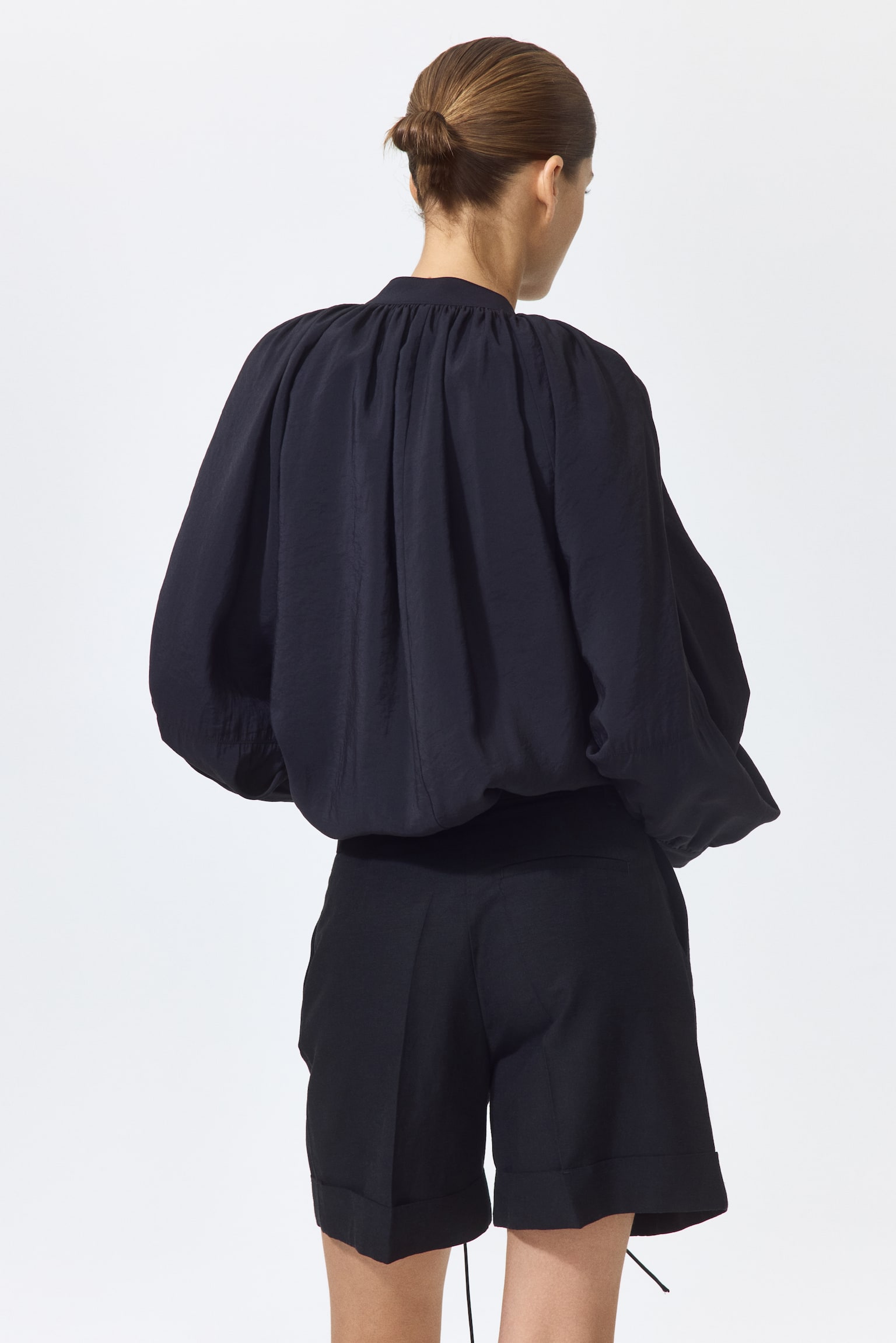 Женские шорты H&M Dressy Linen-Blend, цвет: Чёрный — фото 4