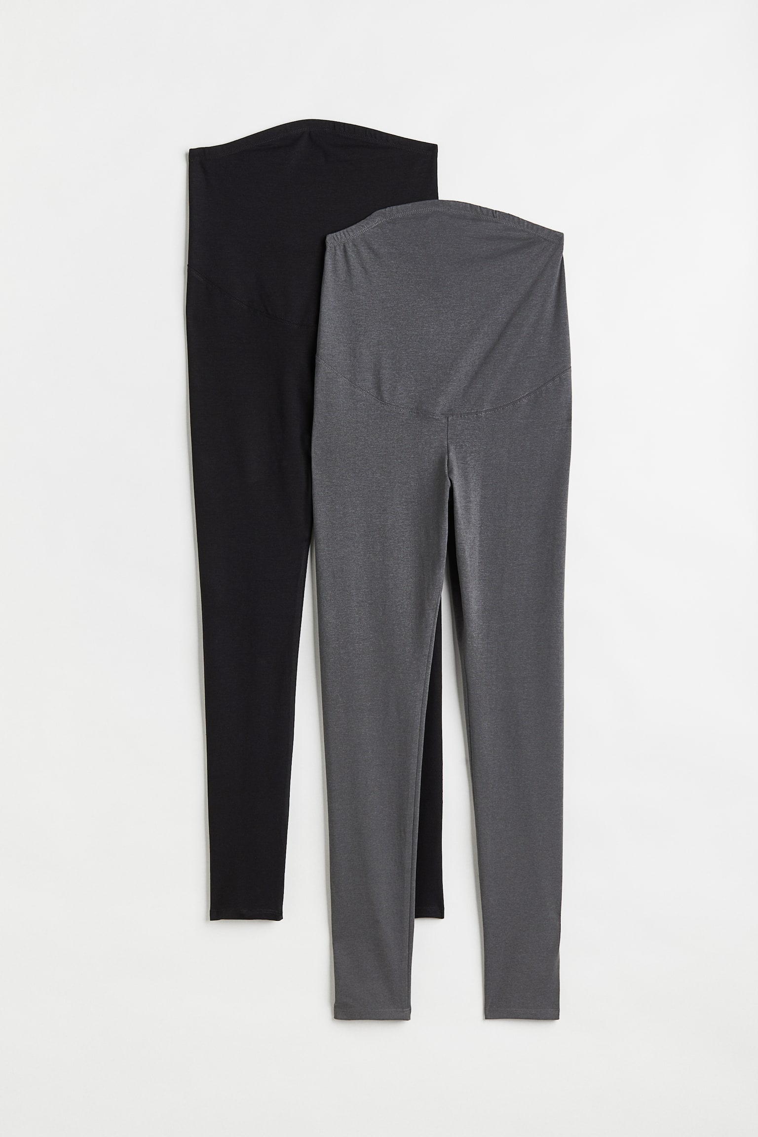 MAMA 2-pack Jersey Leggings - Dark grey marle/Black/Black/Dark grey/Black/Grey marle/Black - 1