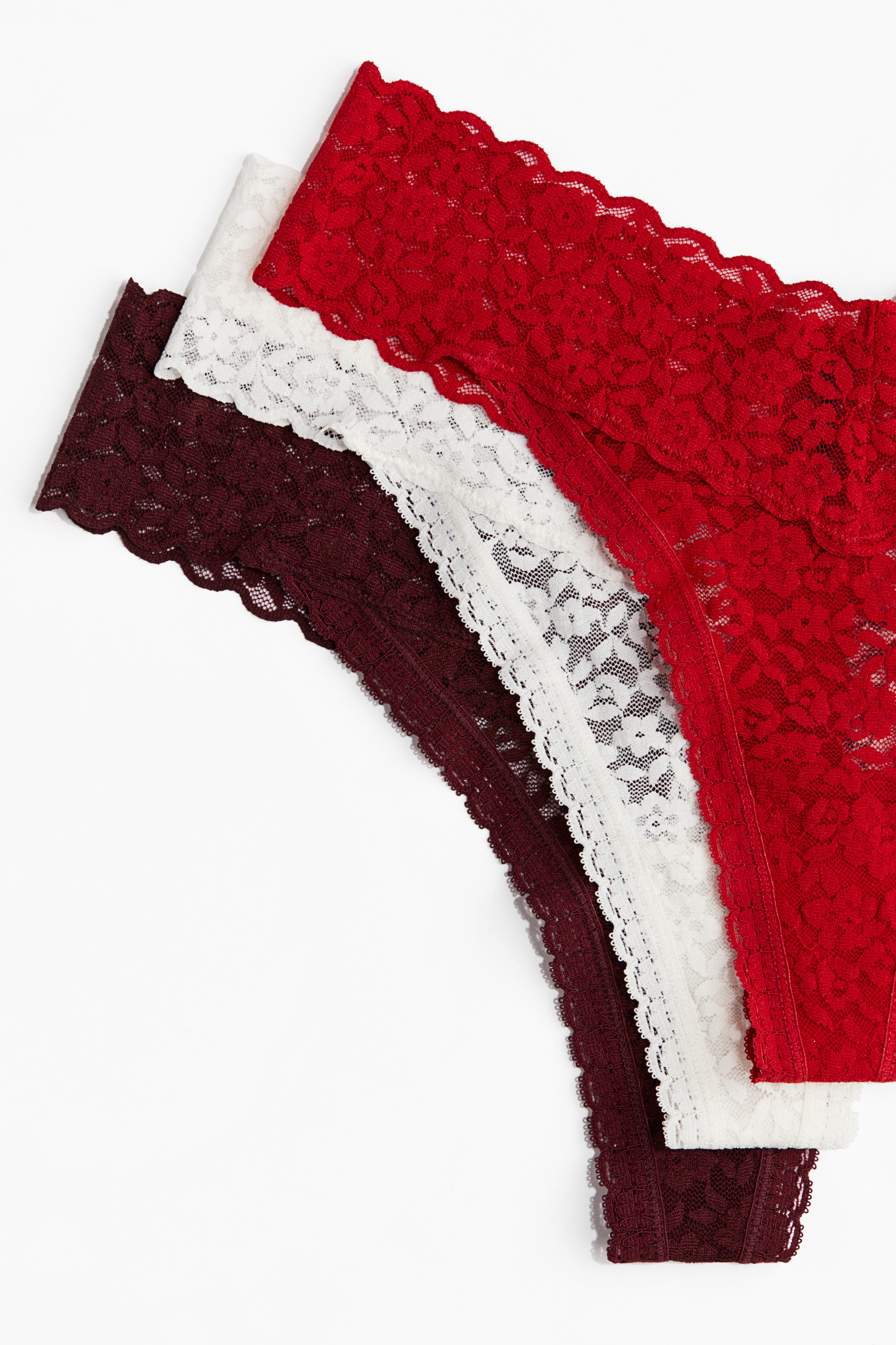 10-pack lace thong briefs