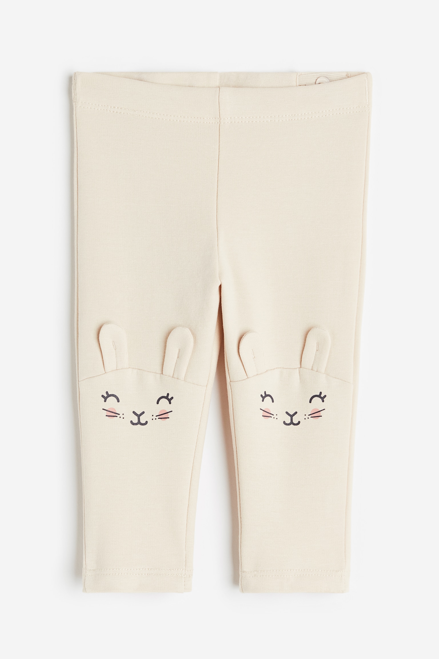 Appliqué Detail Brushed Inside Leggings - Light beige/Bunnies/Powder pink/Bunnies/Dark mole/Bears - 1