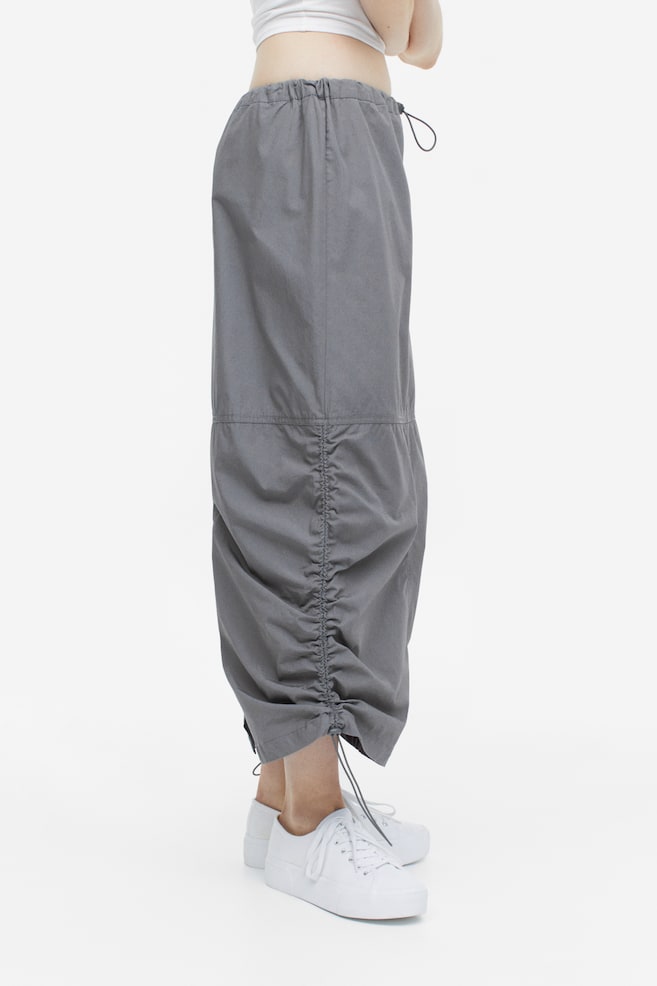 Parachute cotton skirt - Dark grey/Light beige - 4