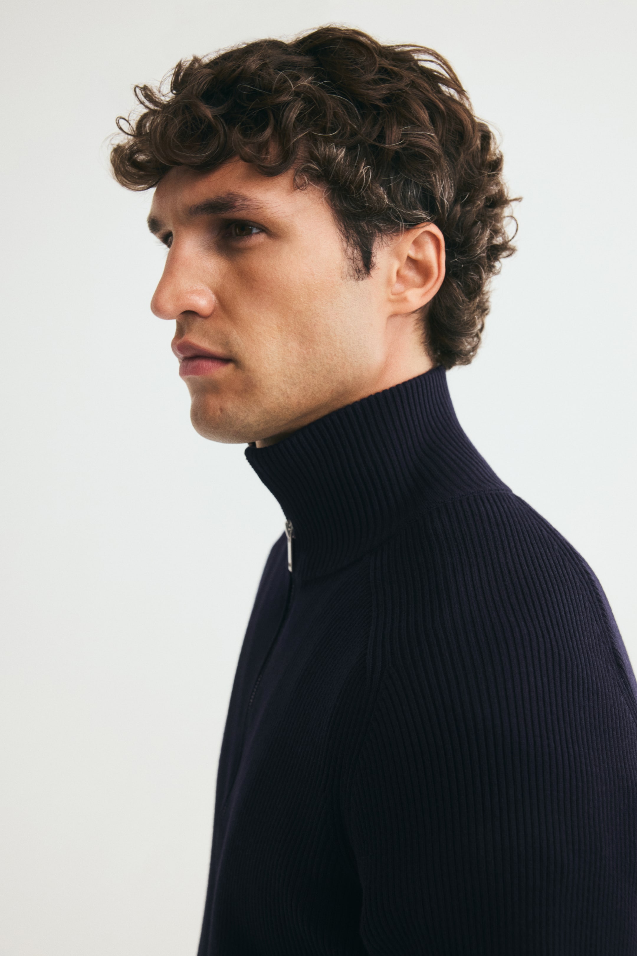 Slim-Fit Rib-Knit Cardigan