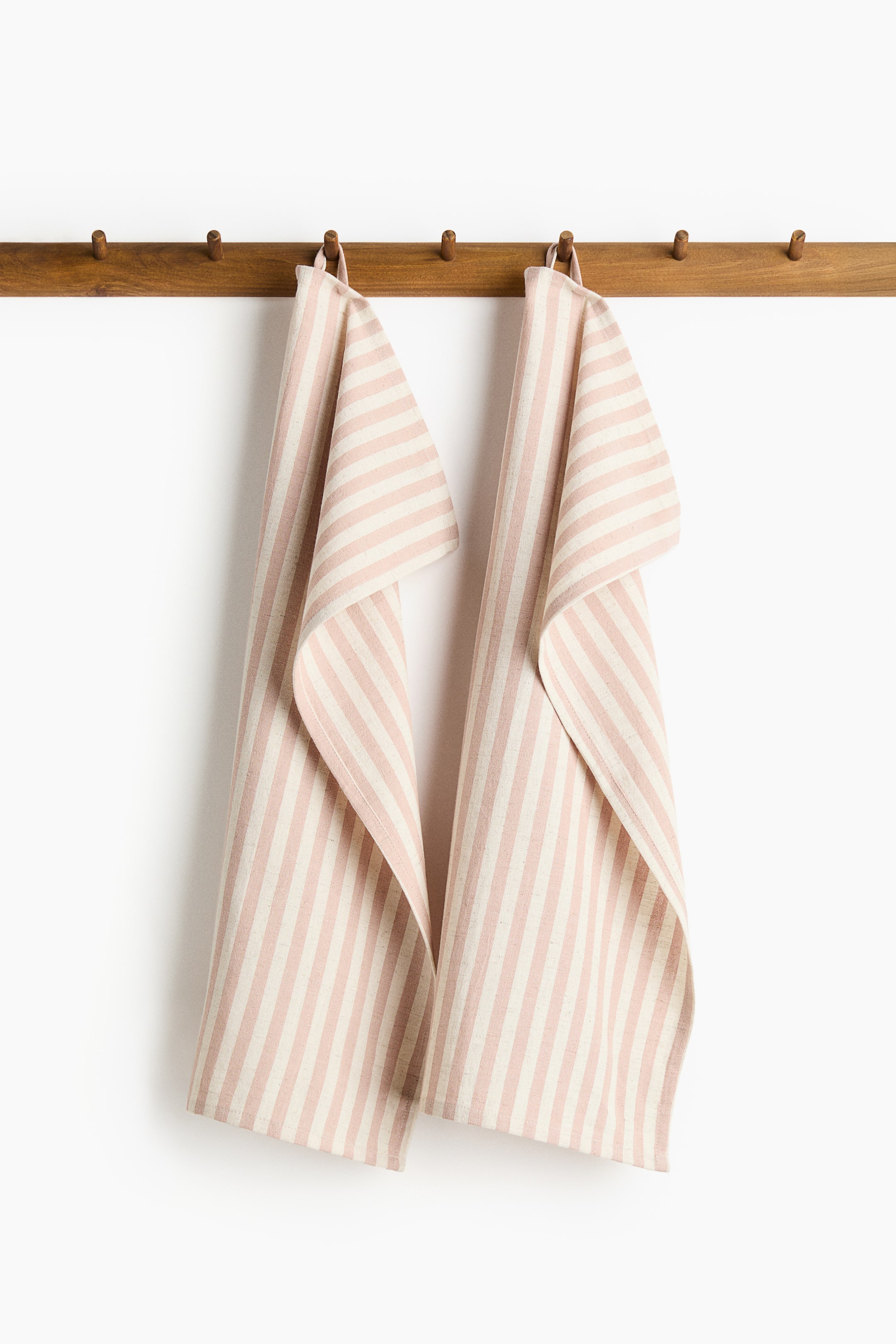 Visa större bild: 2-pack kökshandduk i linmix - Light pink/Striped - Home All | H&M FI 1