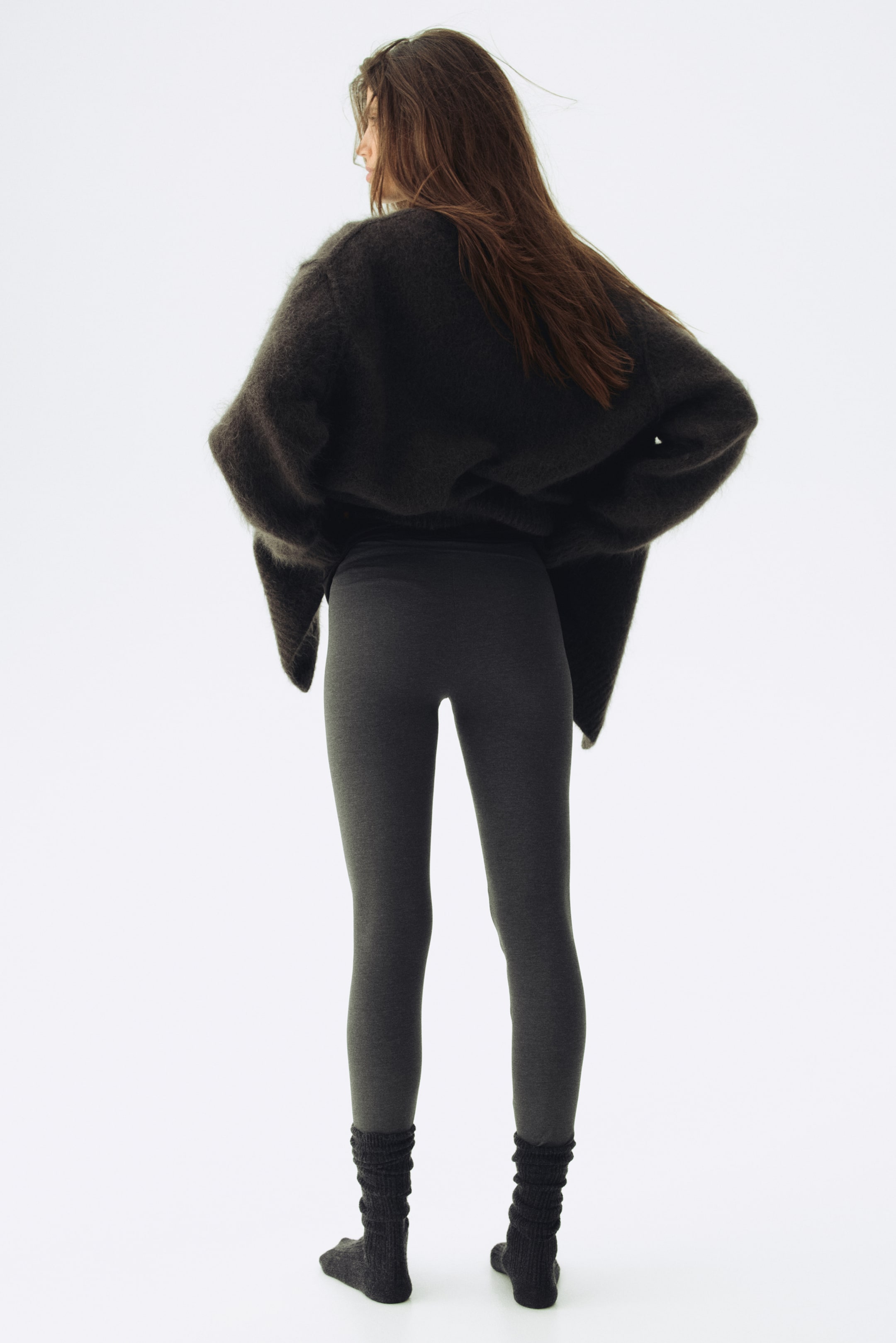 View larger image: MAMA 2-pack jersey leggings - Dark grey/Black - Ladies | H&M SG 4