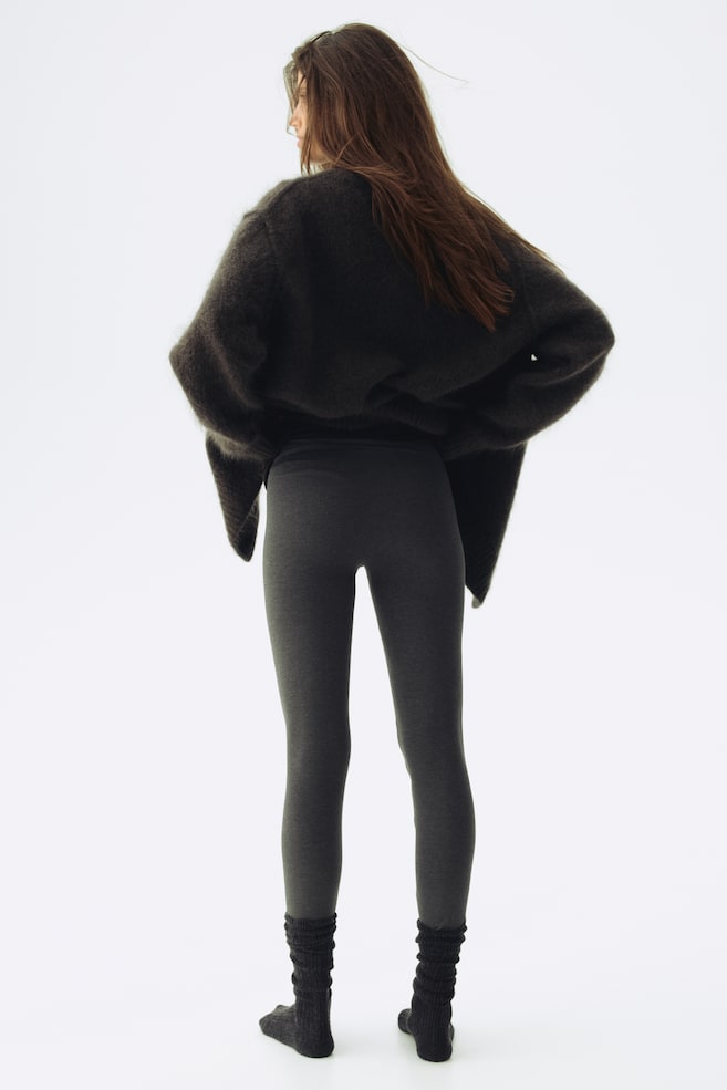 MAMA 2-pack jersey leggings - Dark grey/Black/Black - 5
