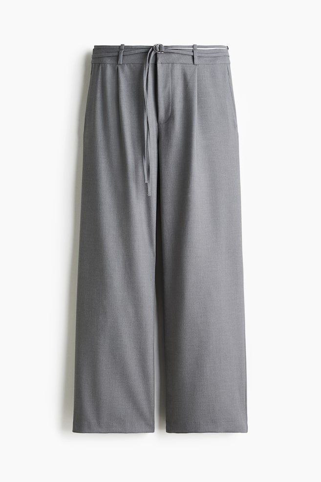 Belted Dress Pants - Gray/Black/Beige/Dark brown - 1
