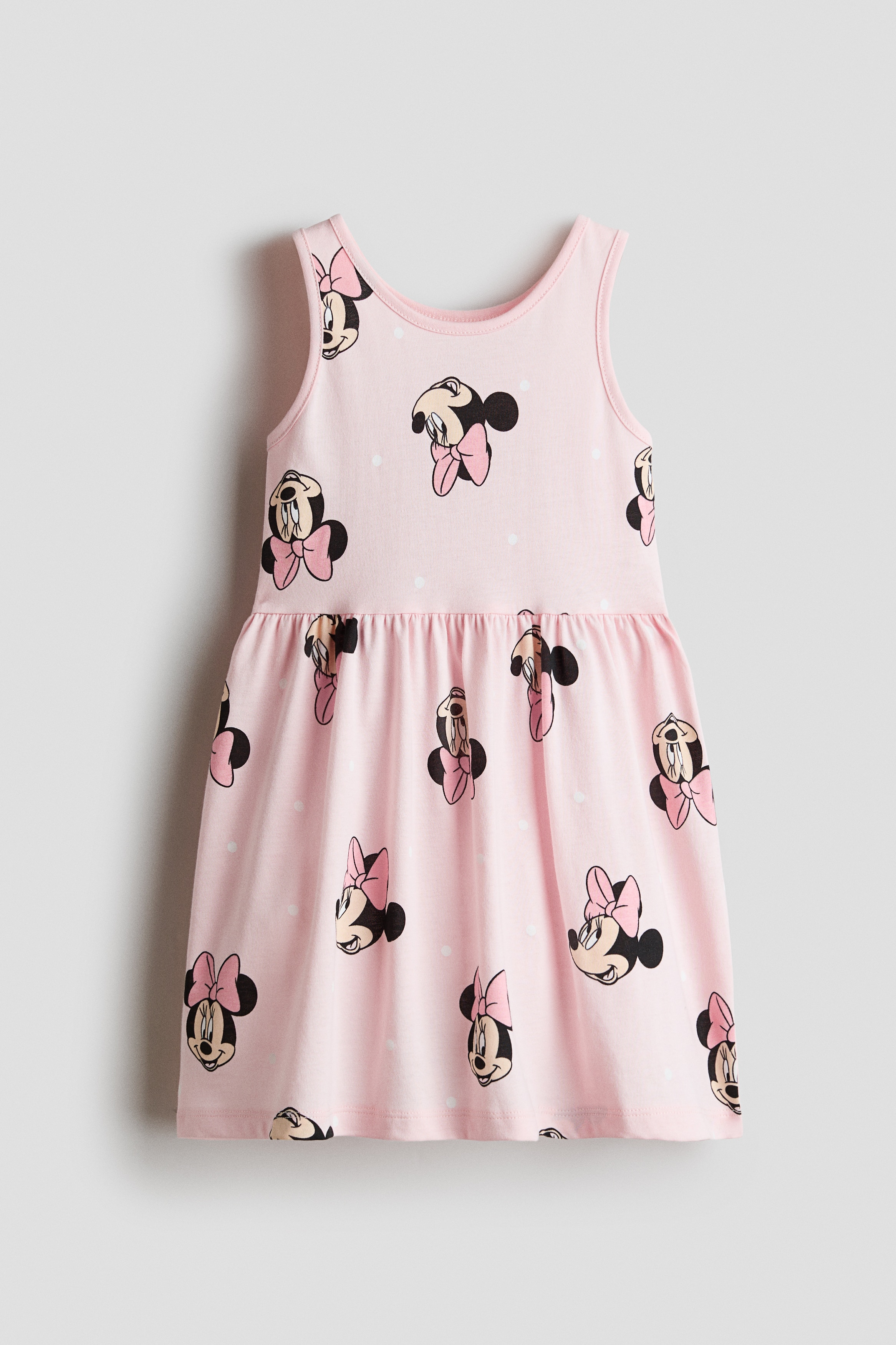 Printed cotton dress - ライトピンク／ミニーマウス