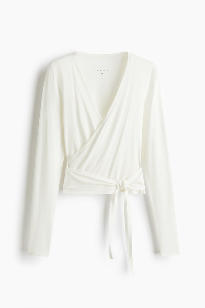 Sports Wrap Top in Modal - Ivory white/Black/Chocolate plum/Plum purple/Lilac/Warm brown/Apricot/Ivory - 1