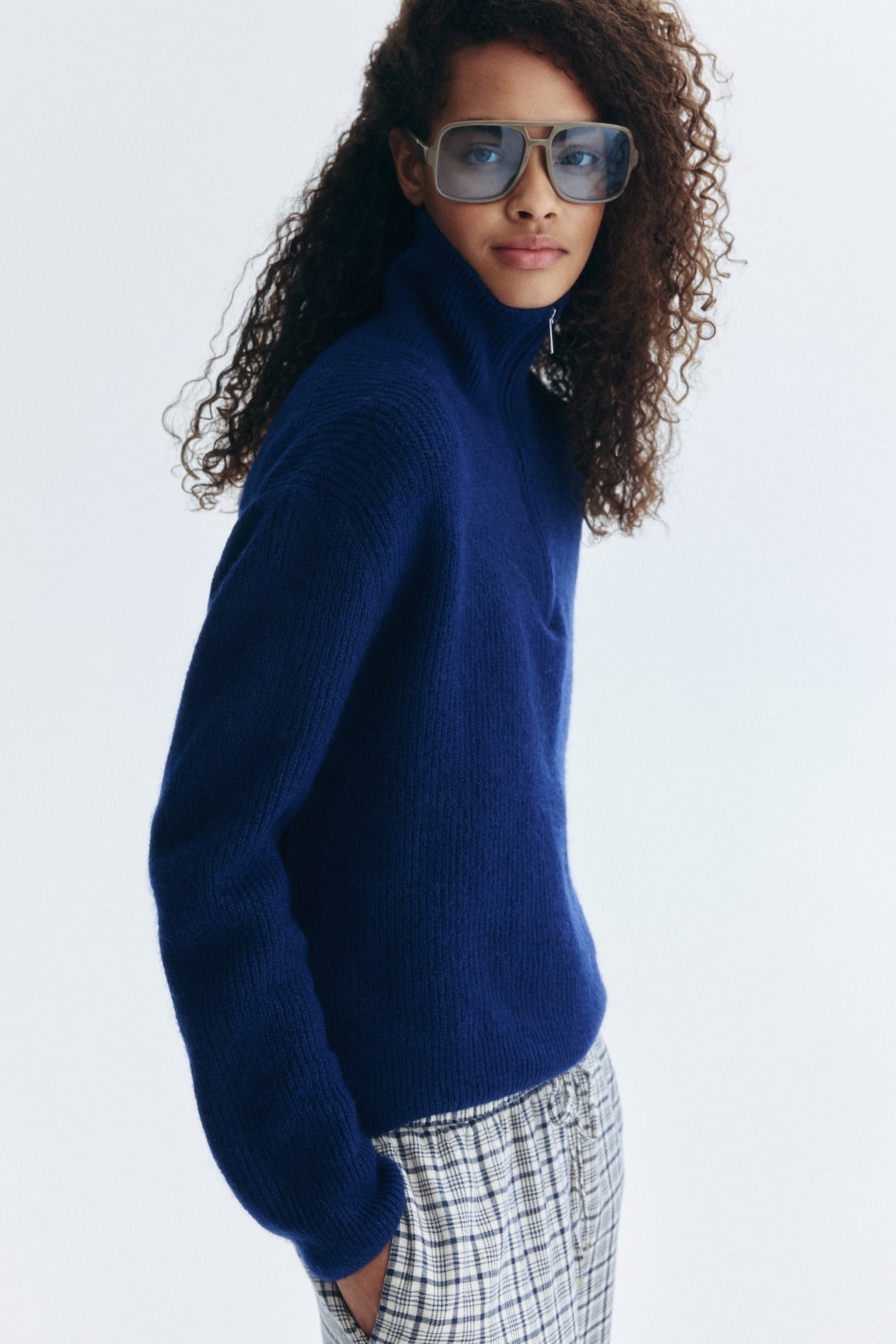 Pull à col zippé - Bleu foncé - FEMME | H&M BE