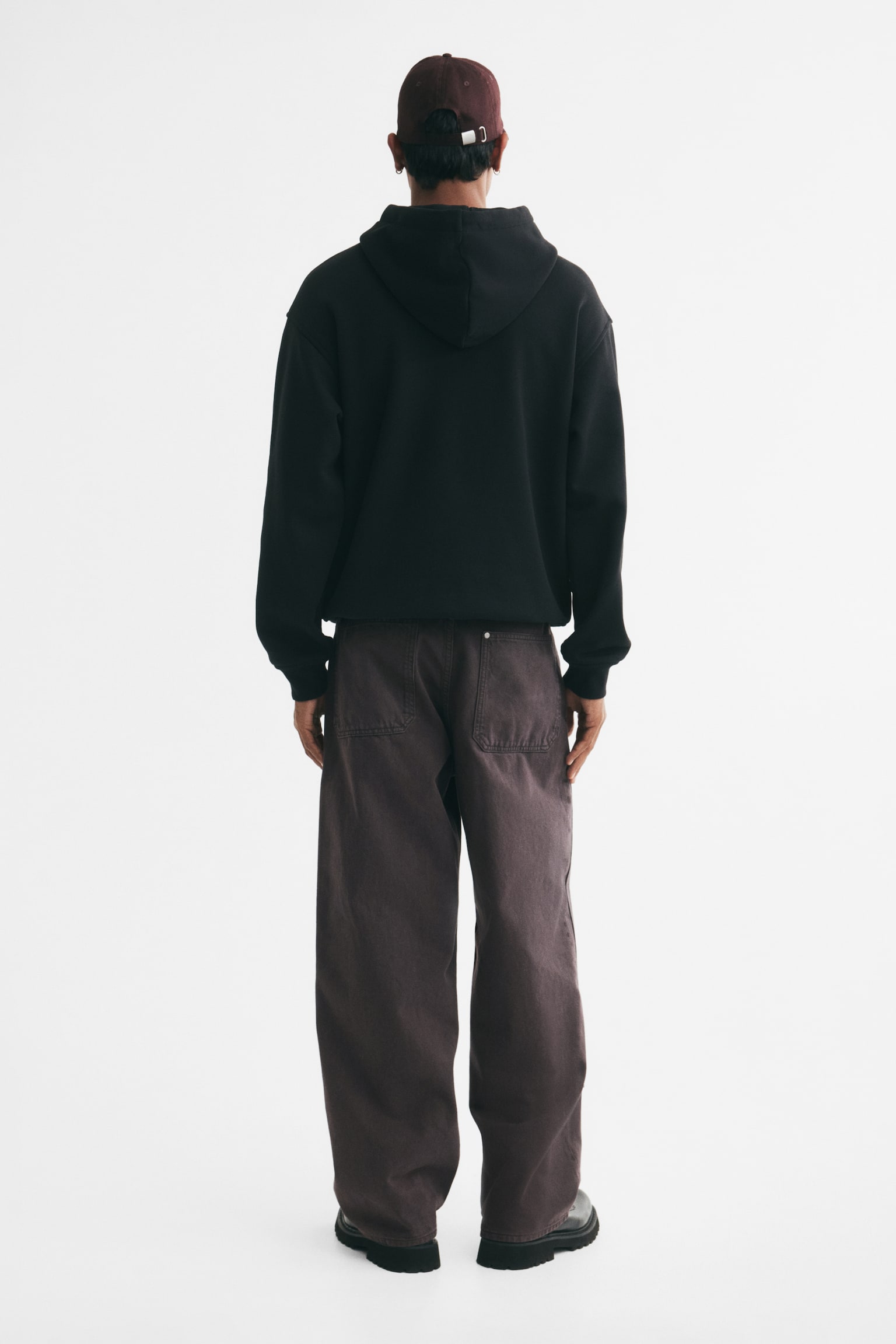 Мужские джинсы H&M Baggy Carpenter, цвет: Тёмный коричневый — фото 4