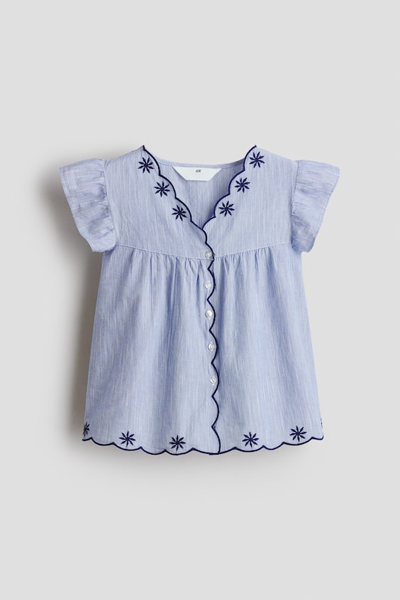 Детские блузки H&M Embroidered-Detail Cotton Blouse