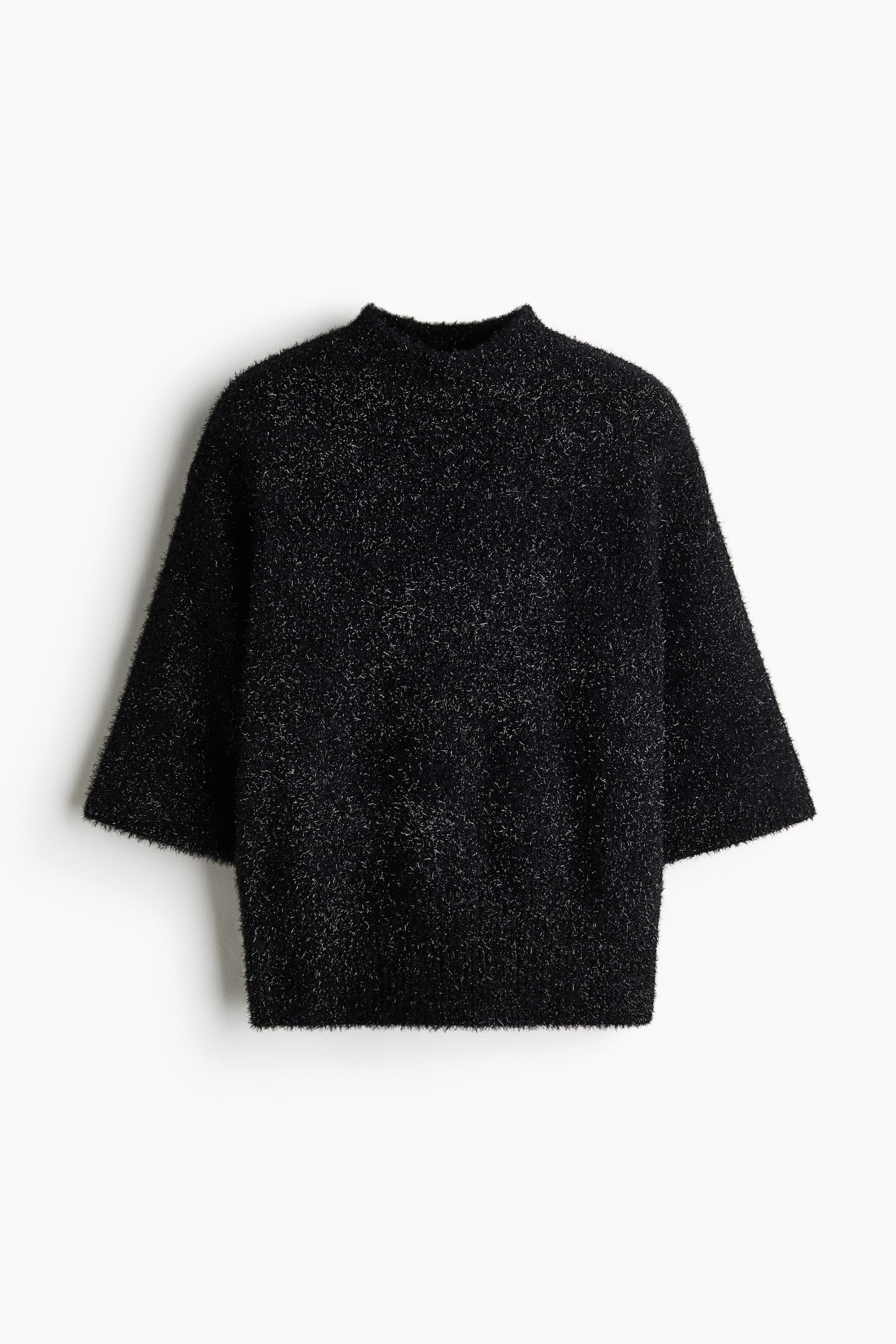 Женский топ H&M Glittery Fluffy-Knit, цвет: Чёрный — фото 1