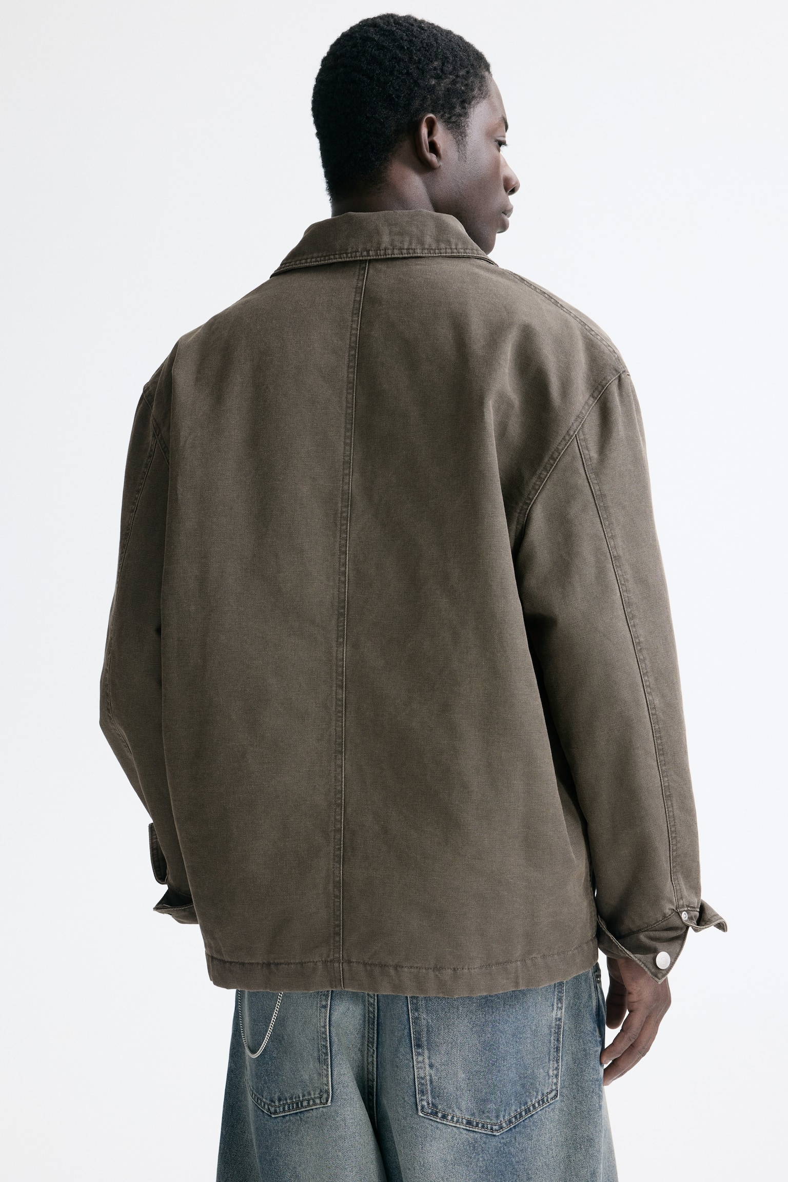 Padded shacket - Dark grey - 5