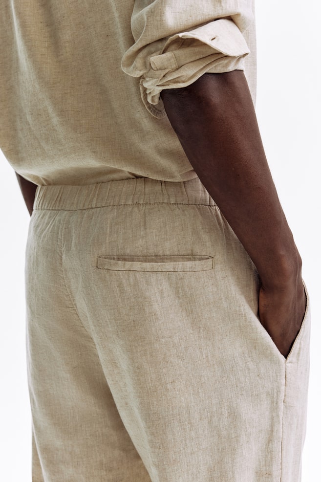 Broek van linnenmix Regular Fit - Roomwit - 3